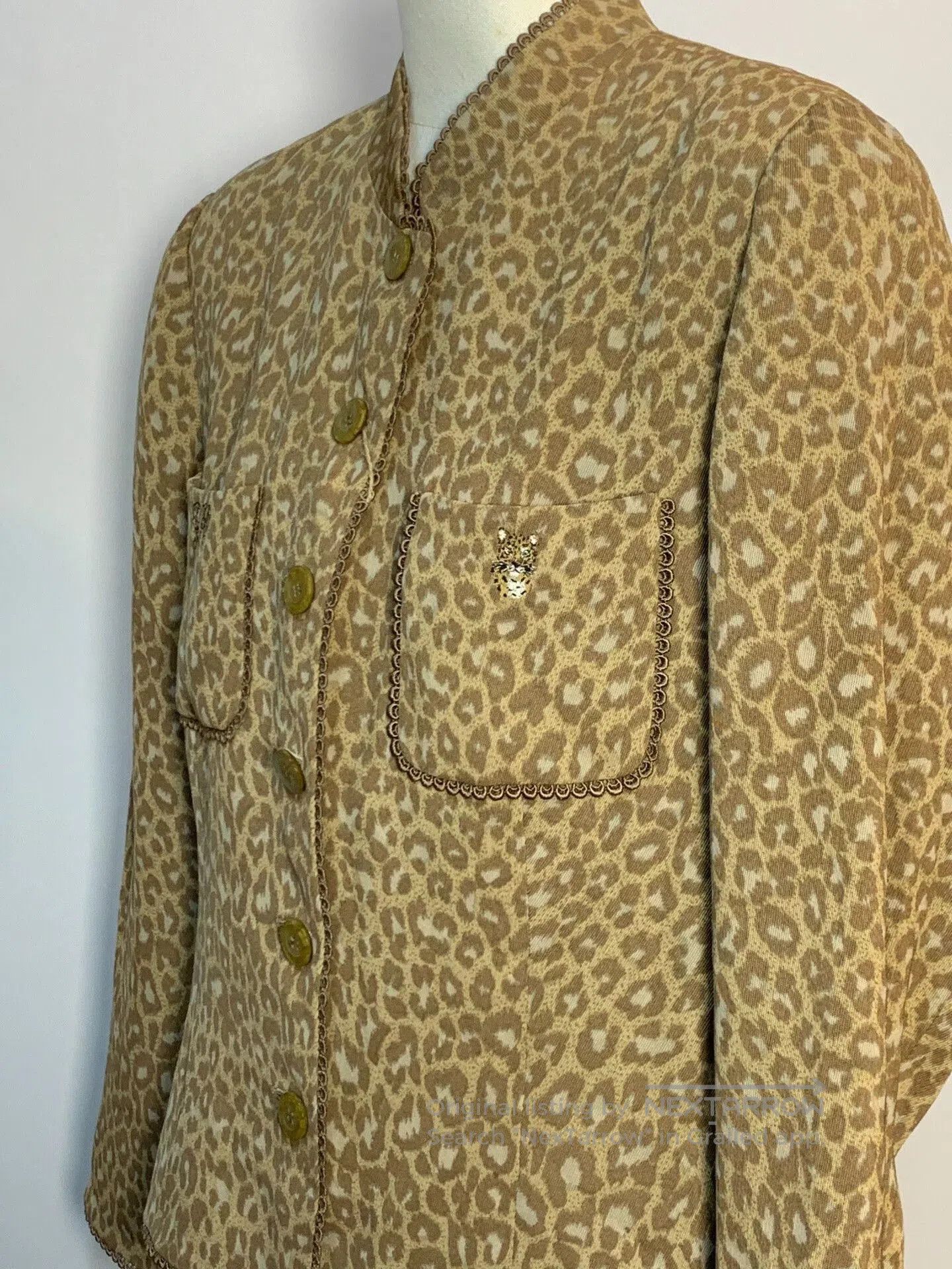 YITAI Italian Leopard Print Jacket for Spring Autumn. Size L / US 10 / IT 46 - 3 Thumbnail