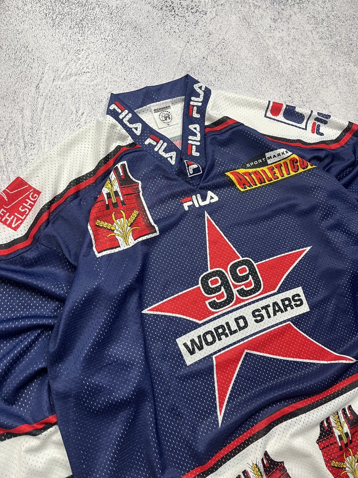 Fila Vintage 90’s Fila 99 World Stars Hockey Jersey Switzerland Size US XL / EU 56 / 4 - 5 Thumbnail