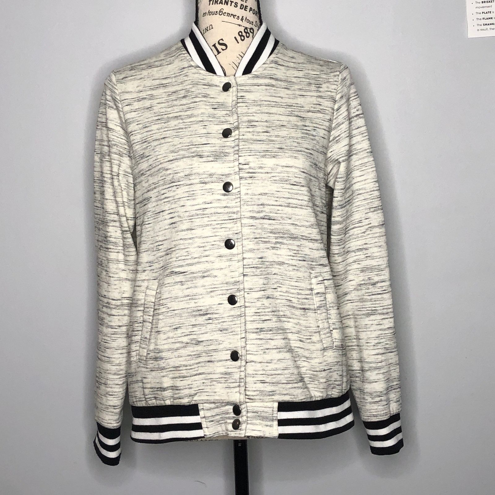 Other Bomber Varsity Sweatshirt Snap Front Side Pocket Jacket Size M / US 6-8 / IT 42-44 - 13 Thumbnail