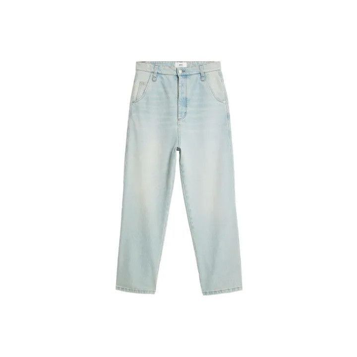 AMI AMIPARIS Light Blue Wide-Leg Denim Pants -2507 Size US 32 / EU 48 - 2 Thumbnail