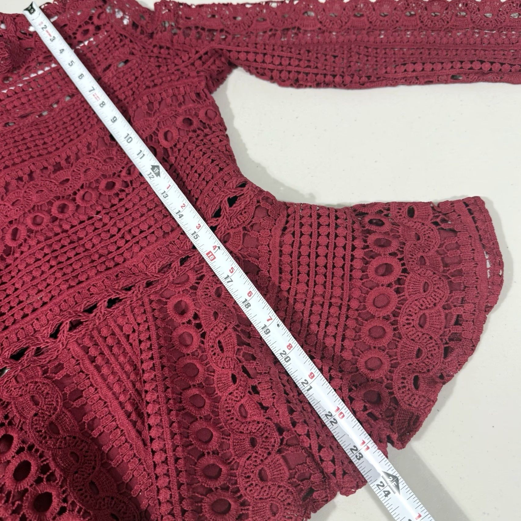 Vintage Endless Rose Shirt Lined Long Sleeve Top S Red Lace Cotton Blend Blouse Womens 90s Style Decade: N/A Size S / US 4 / IT 40 - 2 Thumbnail