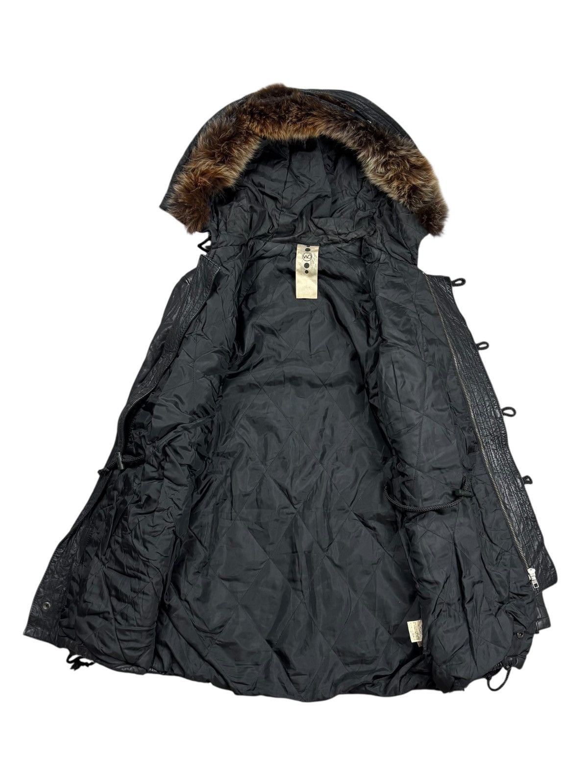 2000s Four Valley - Fur Hoodie Vkei Style Leather Jacket