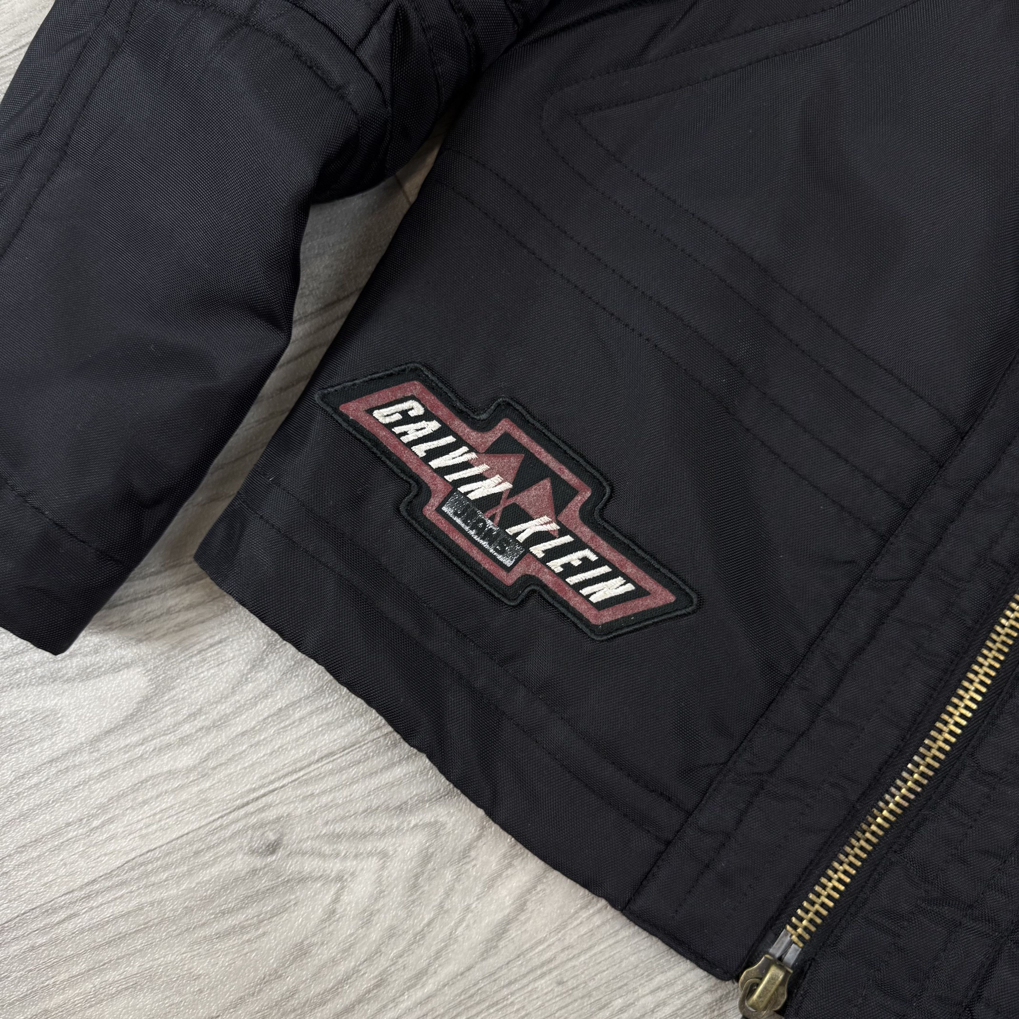 Calvin Klein Vintage Calvin Klein Jeans 90s Black Biker Bomber Jacket Size S / US 4 / IT 40 - 7 Thumbnail