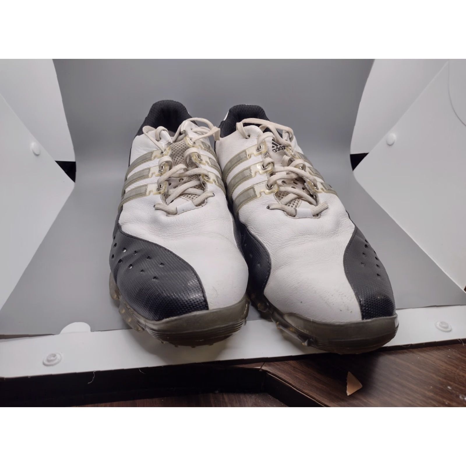 Adidas Adidas Powerband 3.0 Golf Shoes White Stripe Low Top Spikes 12.5 Men Mens Art 675499 Size US L / EU 52-54 / 3 - 3 Thumbnail