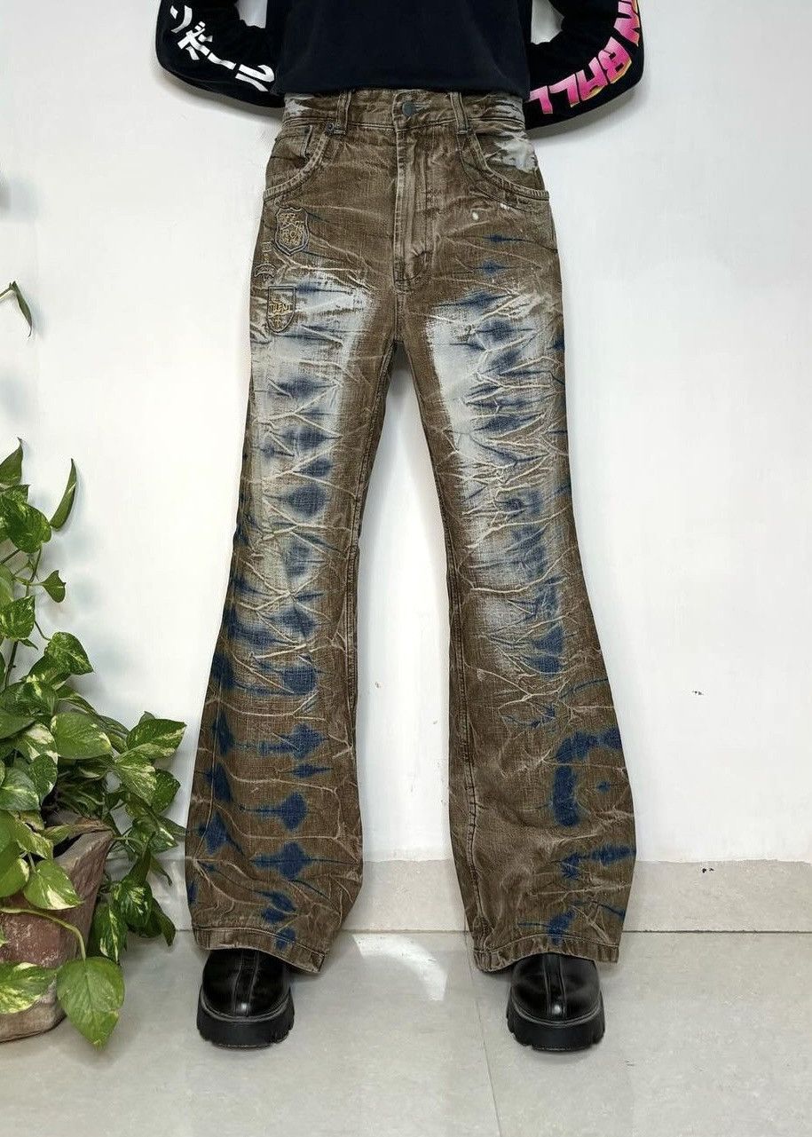 If Six Was Nine Vintage flare mud wash Japanese denim jeans. | Grailed