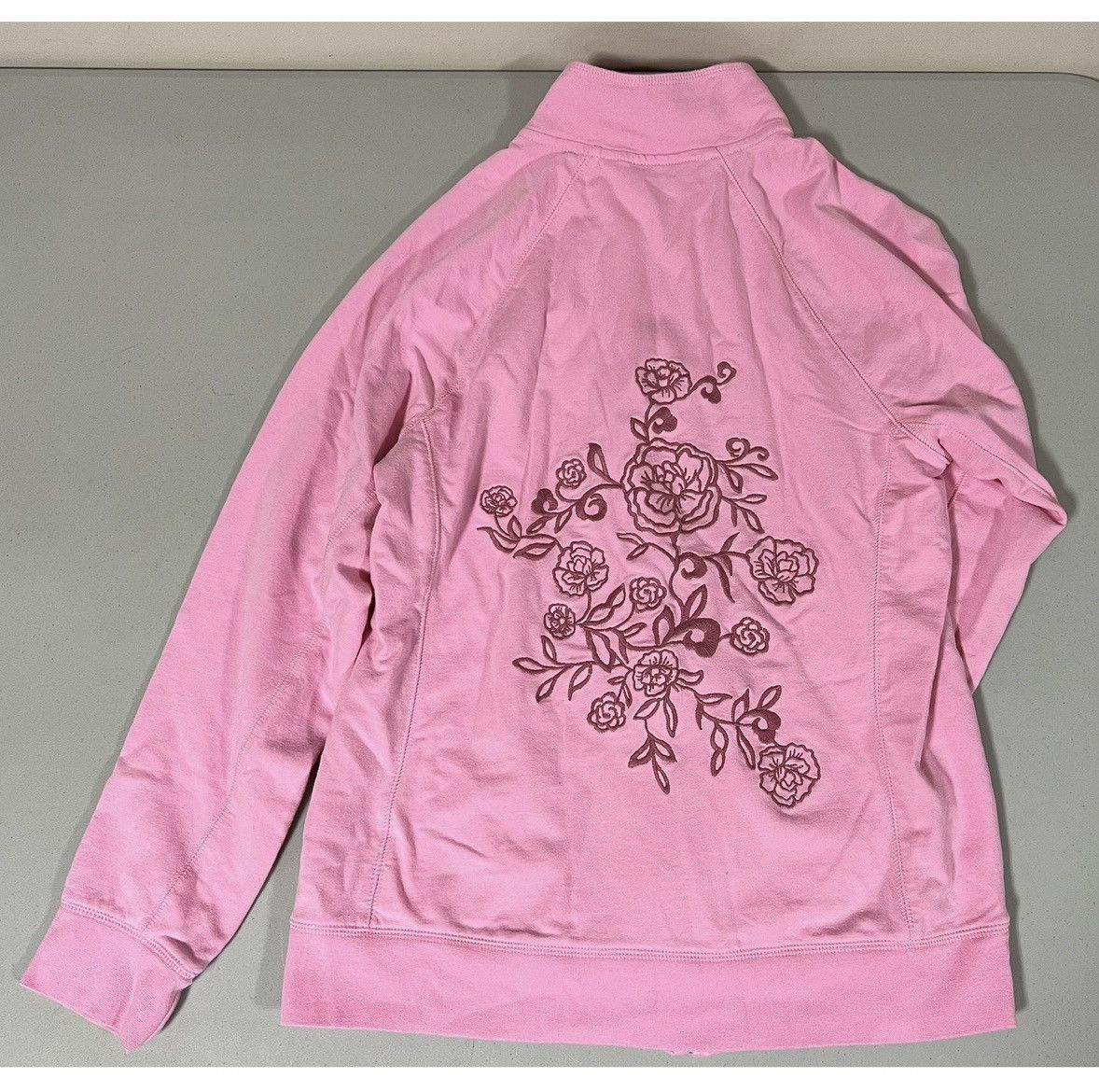 All Sport Pink Rose Floral Y2K Track Jacket Sweatshirt Outerwear XS 🌹✨ Size XS / US 0-2 / IT 36-38 - 4 Thumbnail