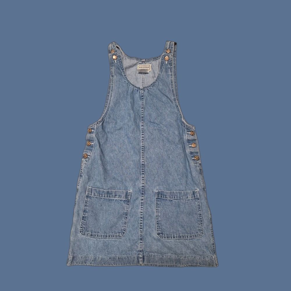 Vintage VINTAGE Arizona Jean Company Denim Dress S Blue 90s 00s Y2K Sleeveless Collared Long Dress Women's Casual Formal Party/Cocktail Travel Denim Dress Size 28" / US 6 / IT 42 - 1 Thumbnail