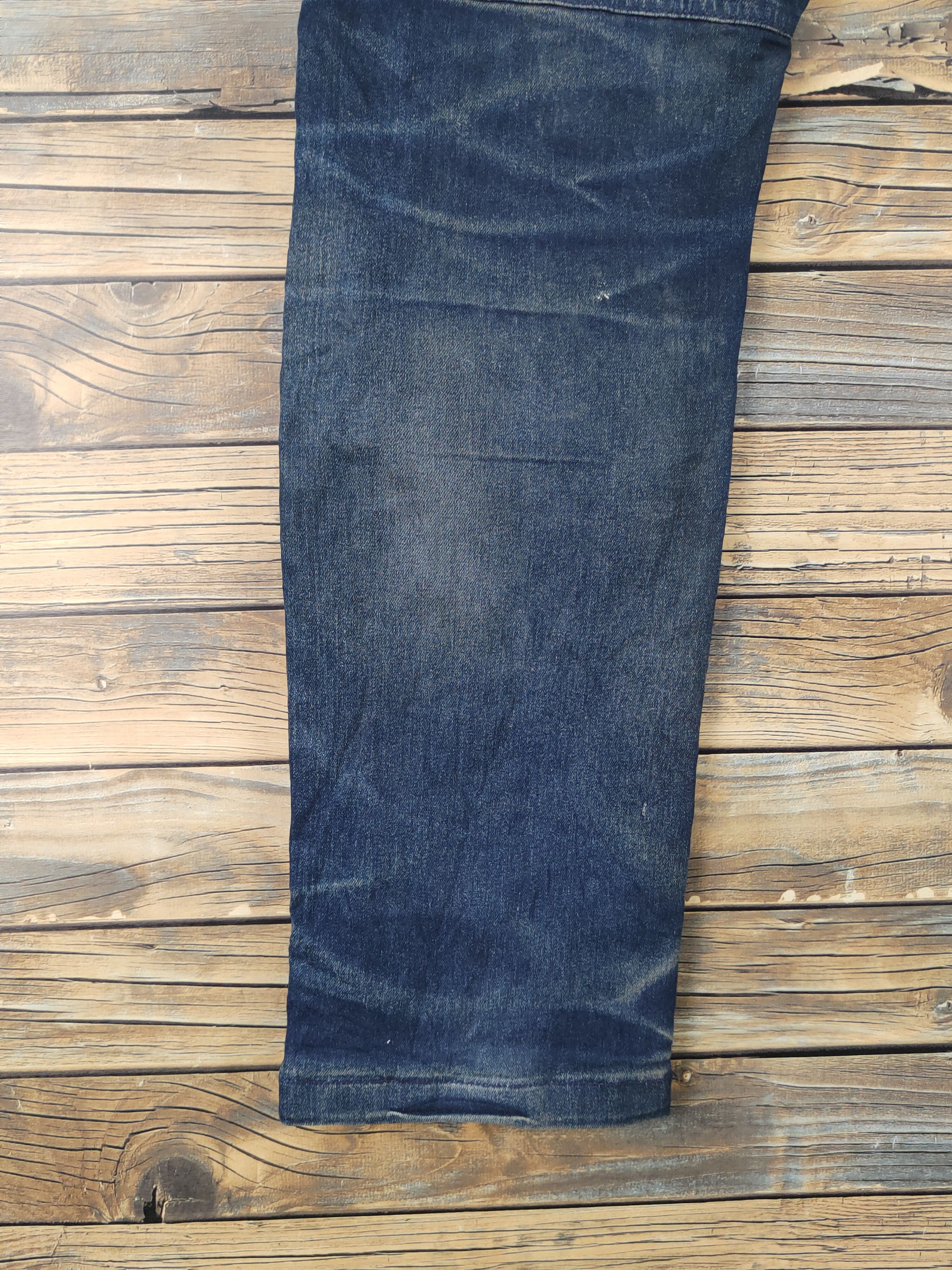Japanese Brand FieldCore Dark Blue Distressed Ripped denim Jeans #W1995 Size US 34 / EU 50 - 9 Thumbnail