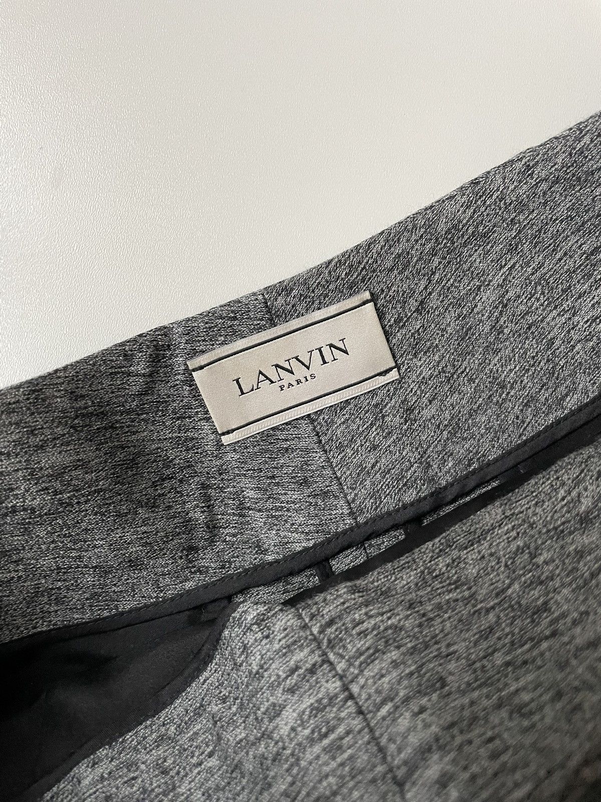 Lanvin Lanvin Gray Wool Silk Blend Wide Cropped Trousers Size 26" / US 2 / IT 38 - 4 Thumbnail