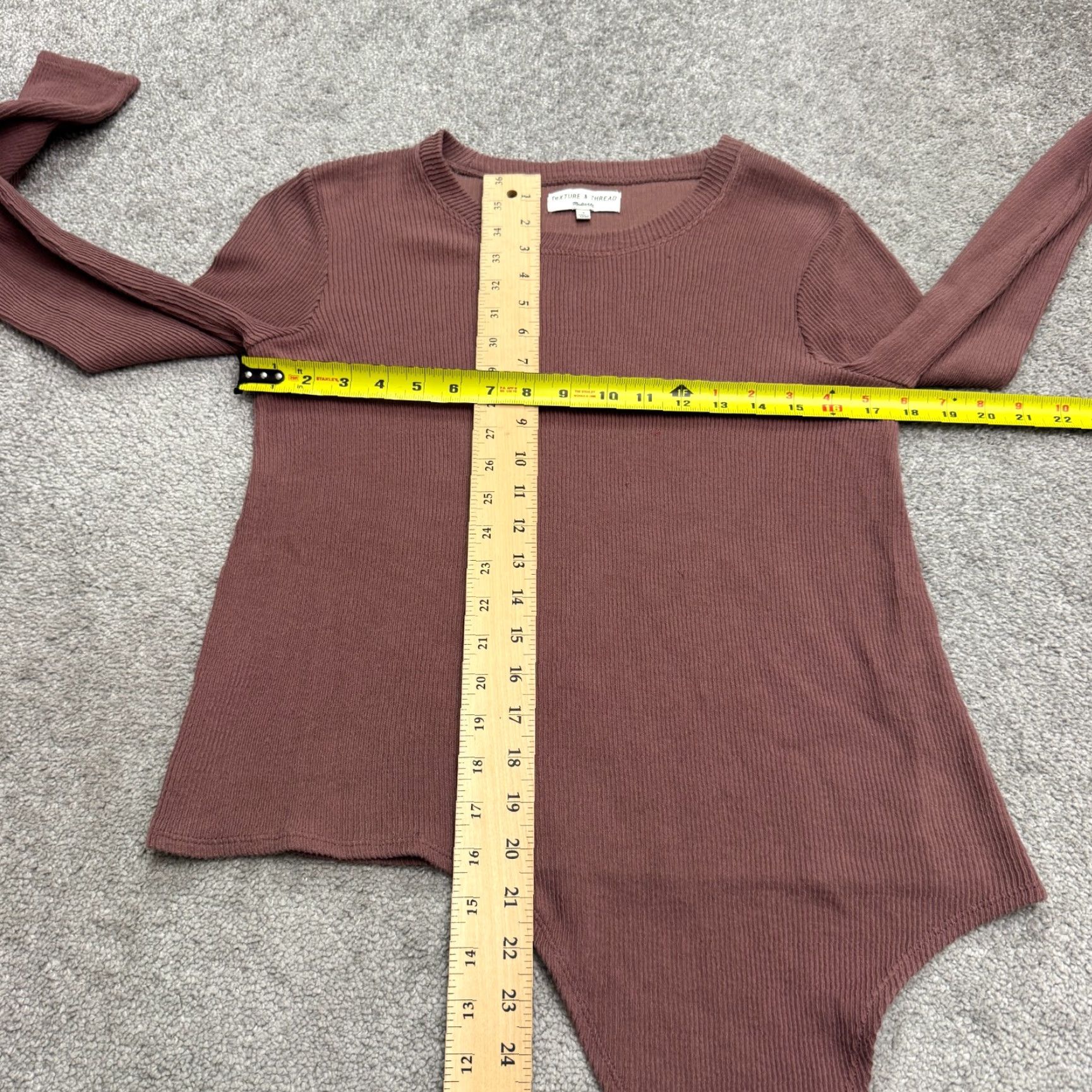 Madewell Madewell Texture & Thread Side Drape Ribbed Knit Top Womens Small Mauve Pink Shirt Casual Knit Blouse Size S / US 4 / IT 40 - 7 Thumbnail
