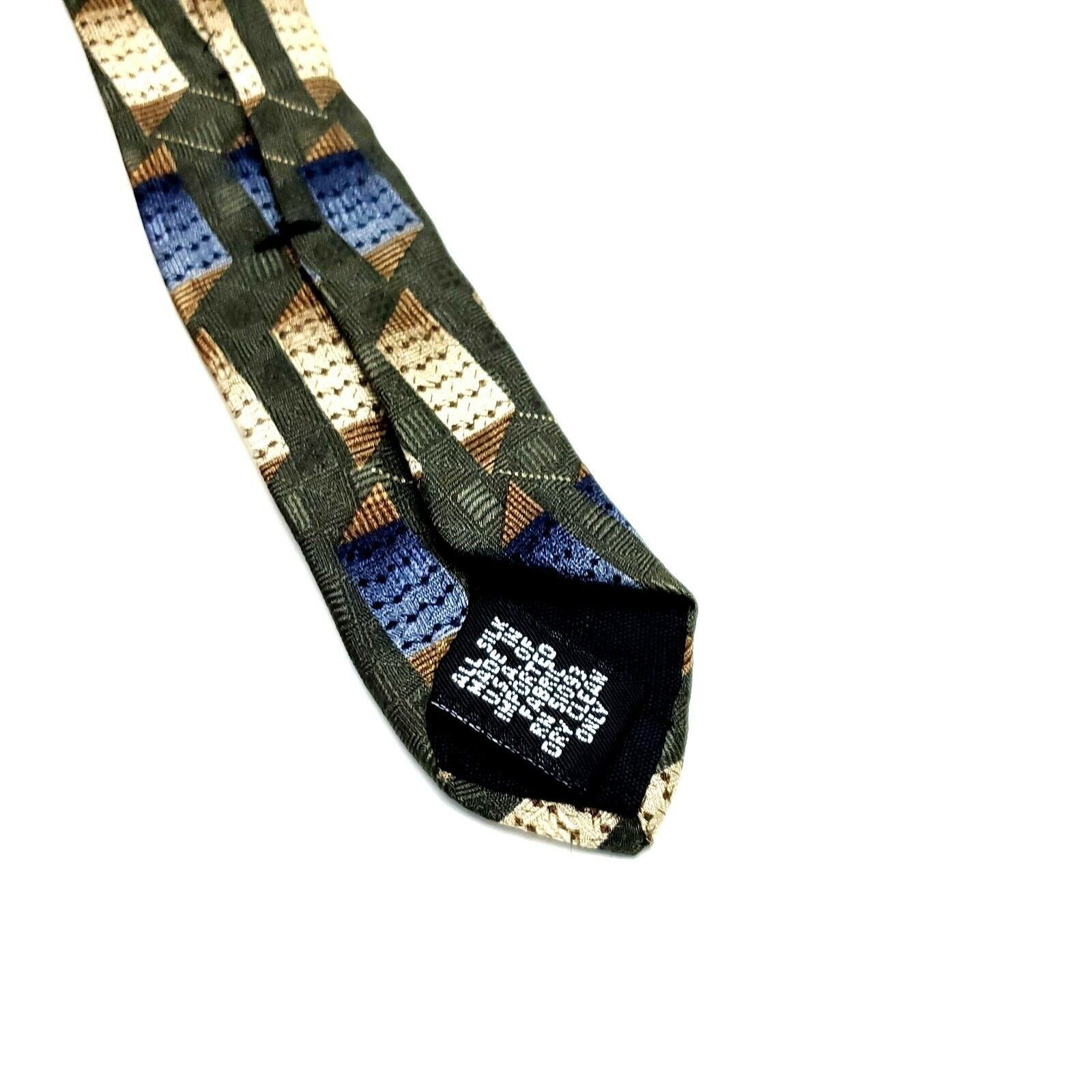 Haggar Haggar Silk Tie Green Geometric Short Print Size ONE SIZE - 4 Thumbnail