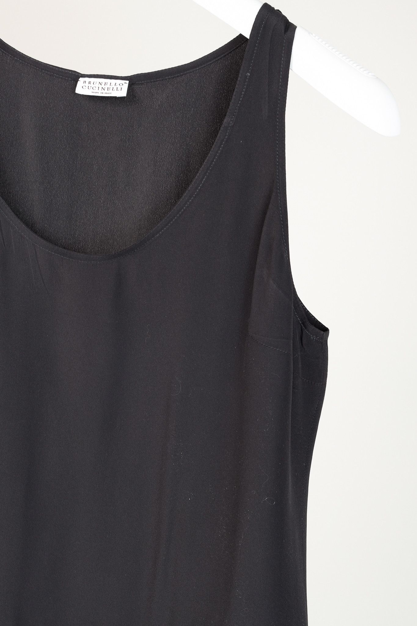 Brunello Cucinelli Brunello Cucinelli Dark Grey Silk-Blend Slip Dress Size L / US 10 / IT 46 - 5 Thumbnail