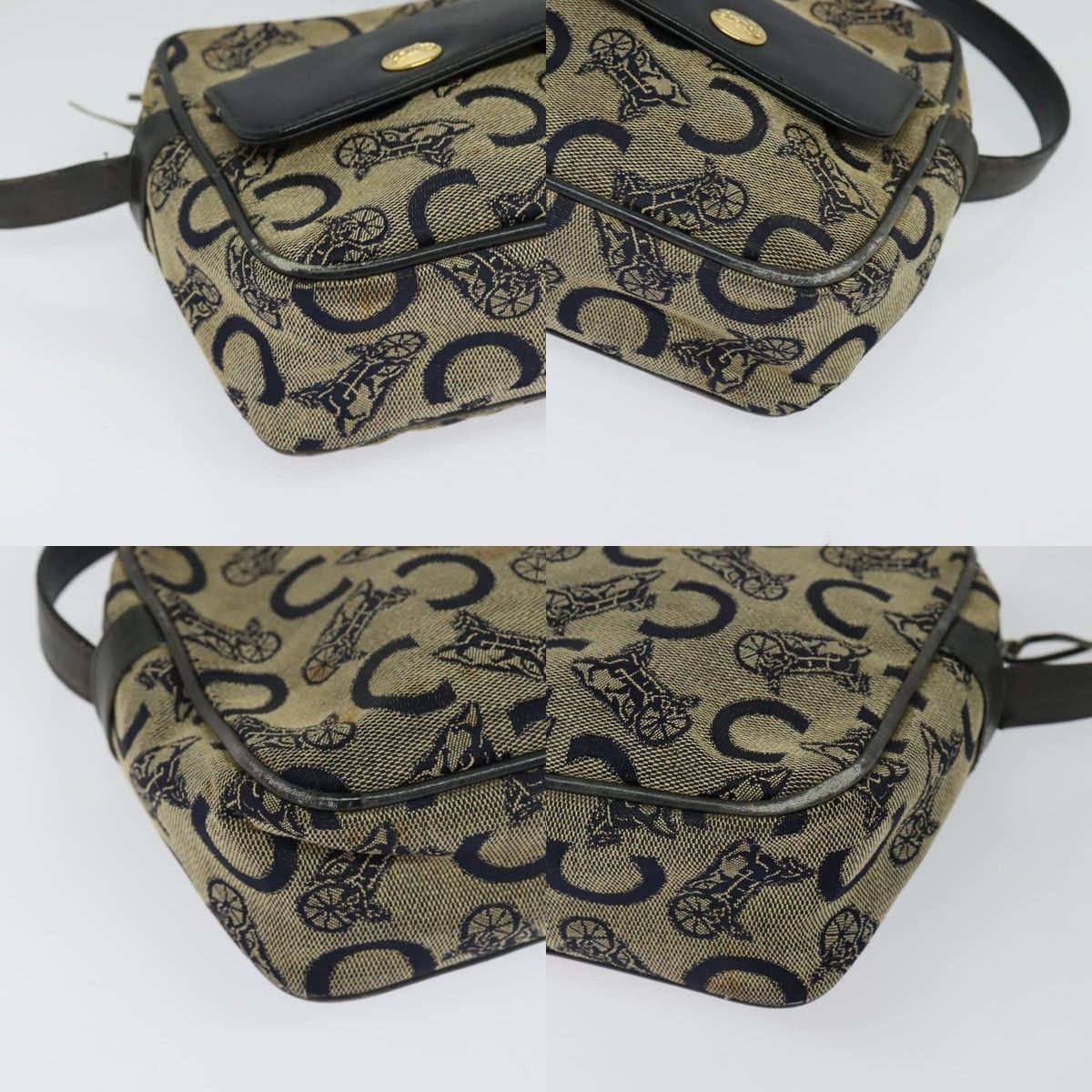 Celine CELINE C Sulky Shoulder Bag Canvas Navy Gold Size ONE SIZE - 10 Thumbnail