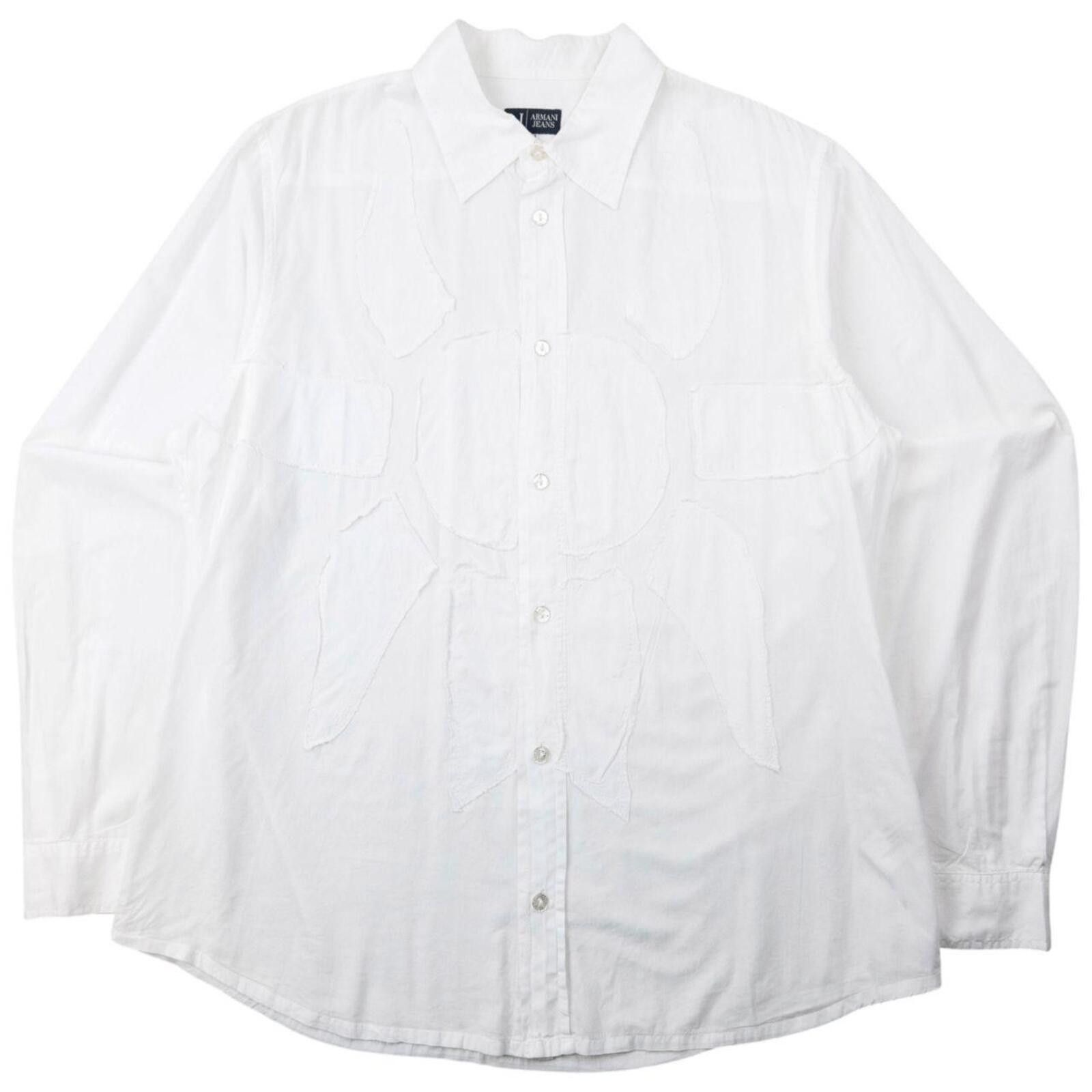 Armani Vintage 2000s Armani Jeans Patchwork Sun LongSleeve Shirt XL Size US XL / EU 56 / 4 - 1 Thumbnail