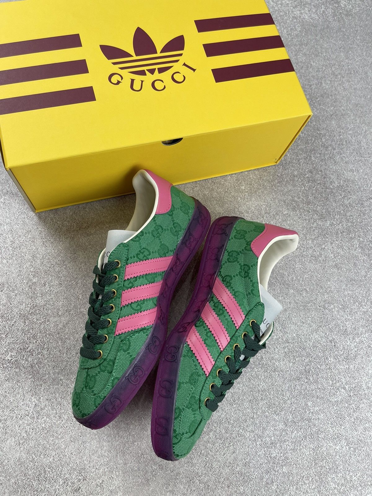 Gucci Adidas x Gucci Gazelle Green GG Monogram Sneakers Size 38 Size US 6.5 / IT 36.5 - 7 Thumbnail