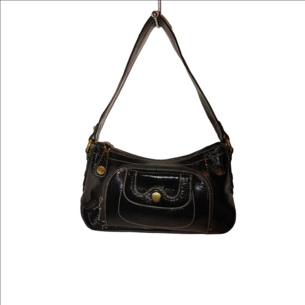 Vera Pelle Perlina New York Baguette Patent Leather Shoulder Bag Size ONE SIZE - 1 Thumbnail