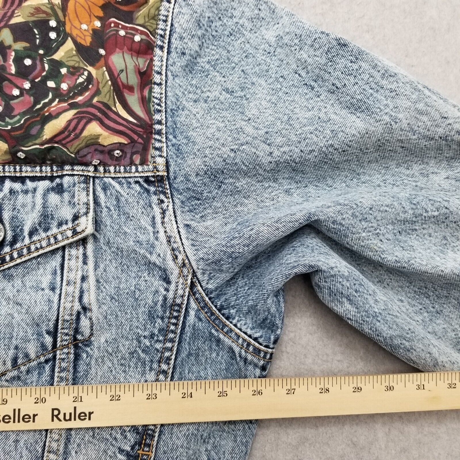 Other Edwin Jean Jacket Womens Large Blue Denim Pockets Stones Size L / US 10 / IT 46 - 13 Thumbnail