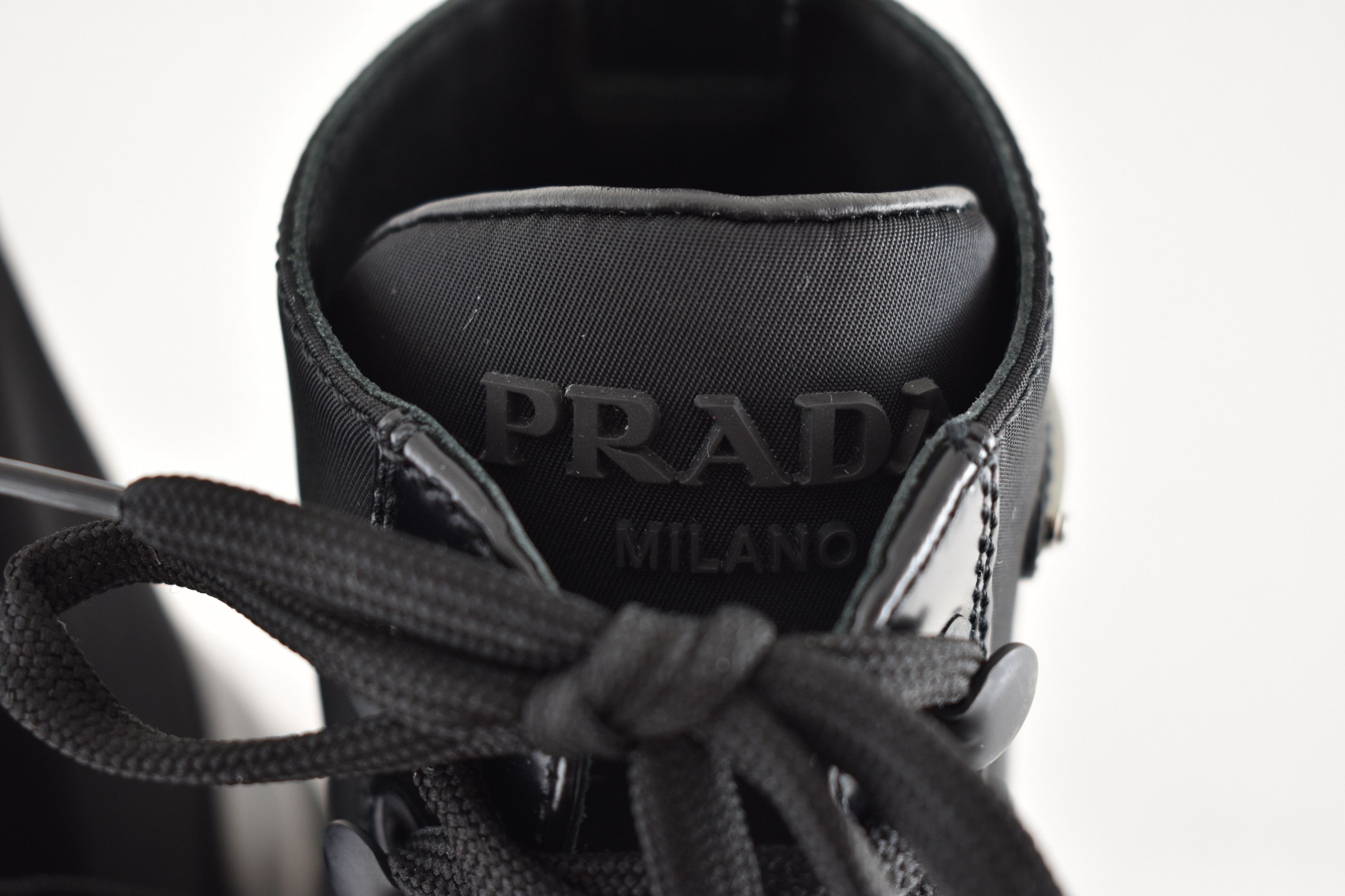 Prada Prada Black Lace Up Combat Military Ankle Mid Calf Boot 36.5 Size US 6.5 / IT 36.5 - 10 Thumbnail