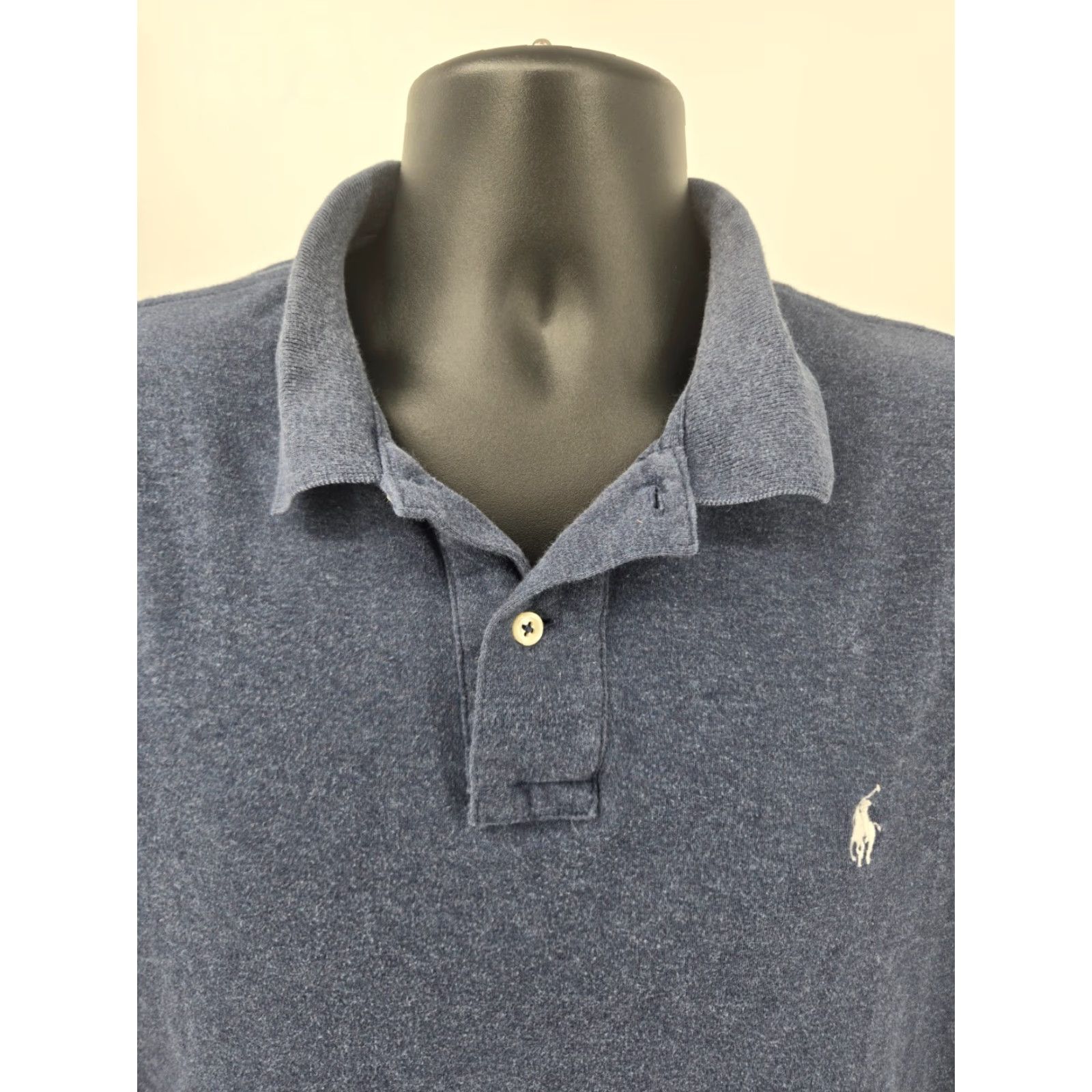 Ralph Lauren Ralph Lauren Polo Shirt Men Large Blue Cotton Polo Shirt Casual Golf White Pony Size US L / EU 52-54 / 3 - 3 Thumbnail