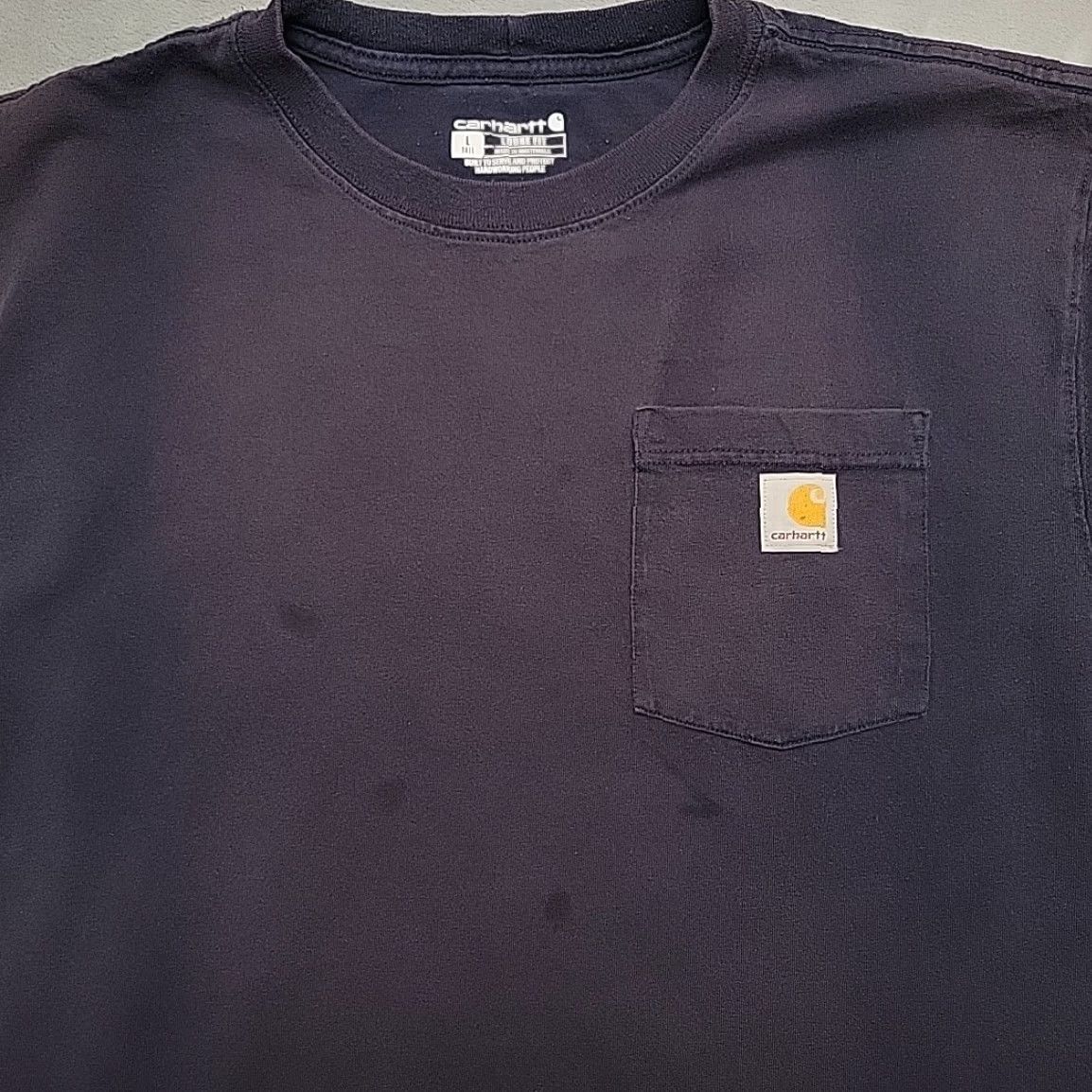Carhartt VINTAGE Carhartt Shirt Mens Large Navy Loose Fit Short Sleeve Crewneck Pocket TEE K87-M Size US L / EU 52-54 / 3 - 2 Thumbnail
