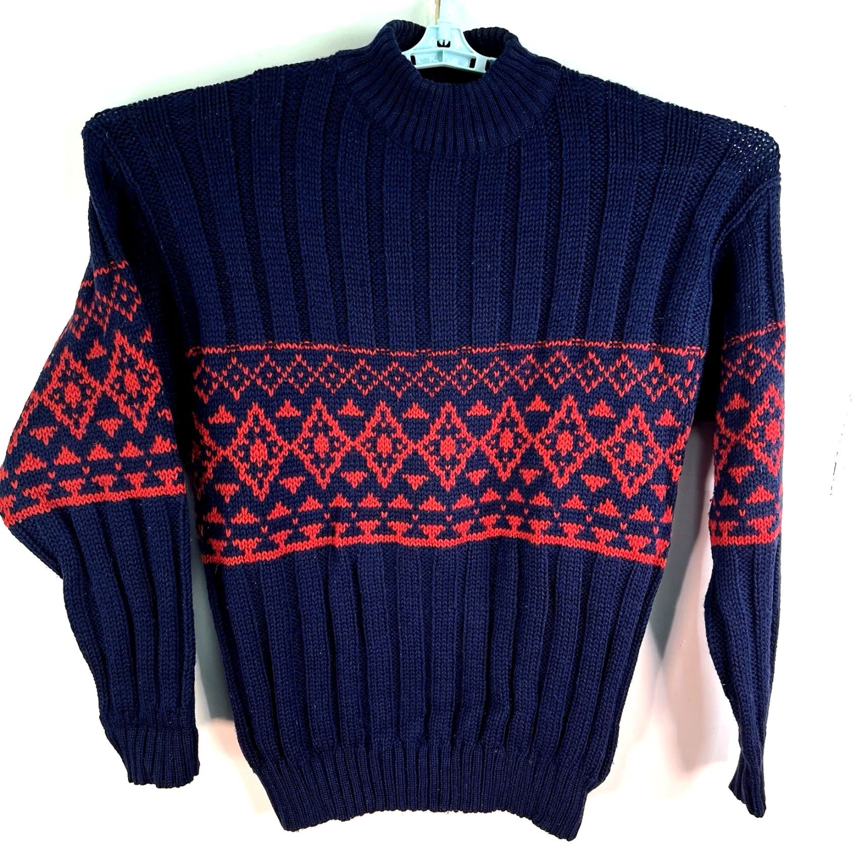 Vintage VINTAGE Cattivo 100% Wool Nordic Fair Isle Sweater Mens Large Blue Casual 90s Classic Size US L / EU 52-54 / 3 - 2 Thumbnail