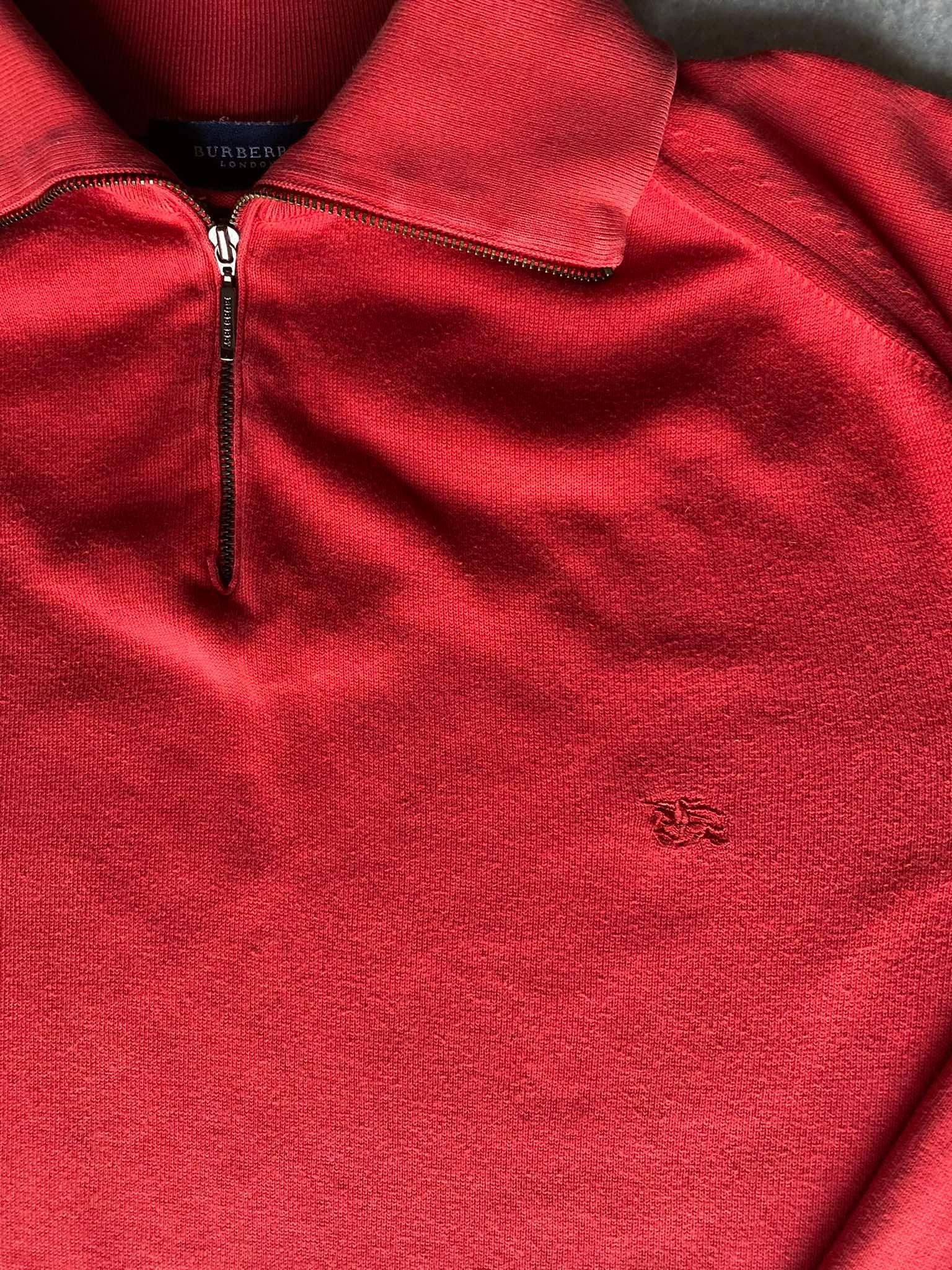 Burberry Vintage Burberry London Red Long Sleeve 1/4 Zip Sweater Logo Size US M / EU 48-50 / 2 - 3 Thumbnail
