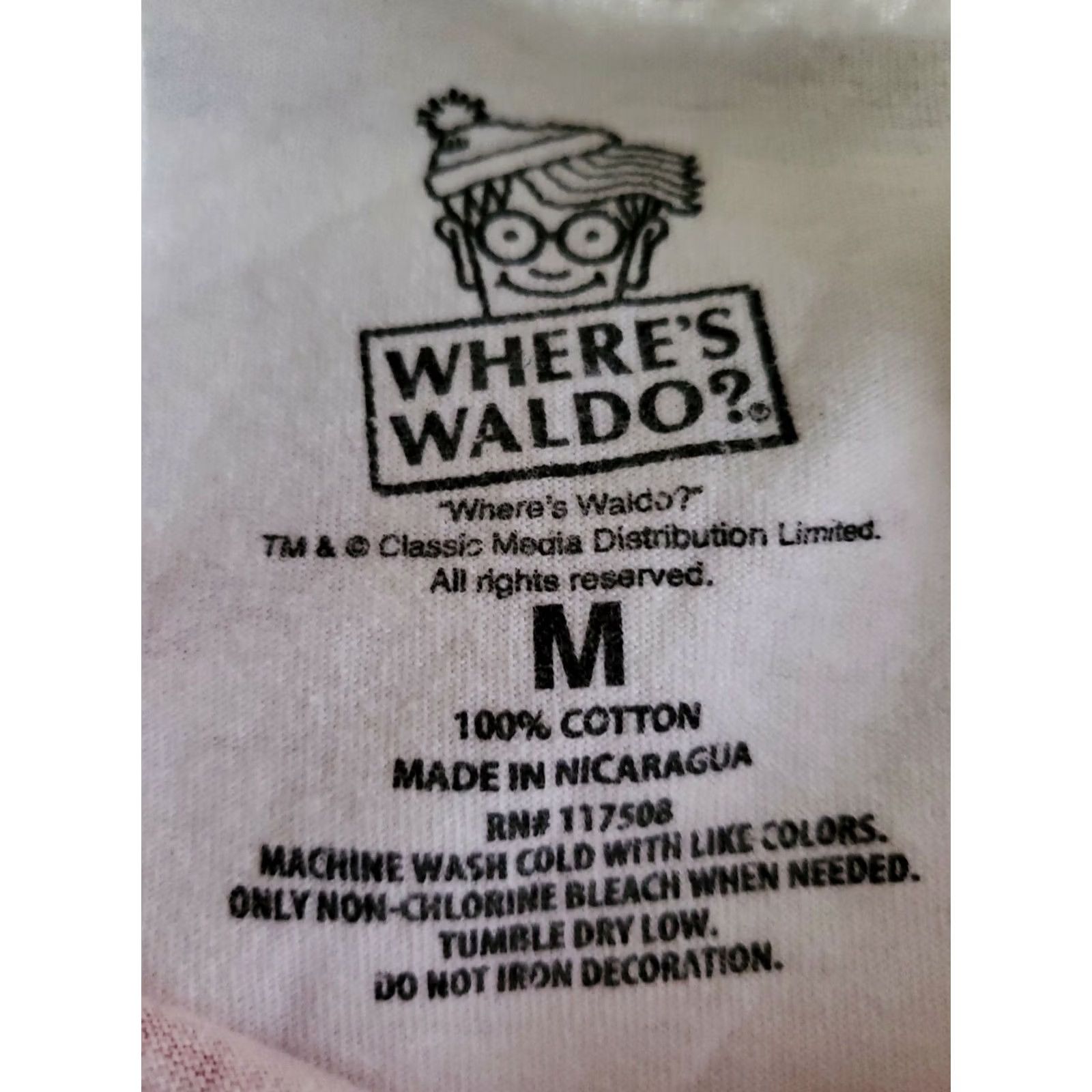 Aldo Wheres Waldo T-Shirt Short Sleeve Crew Neck Multicolor Waldo Faux Pocket Glasses 90s Retro Unisex Adult M Size US M / EU 48-50 / 2 - 5 Thumbnail
