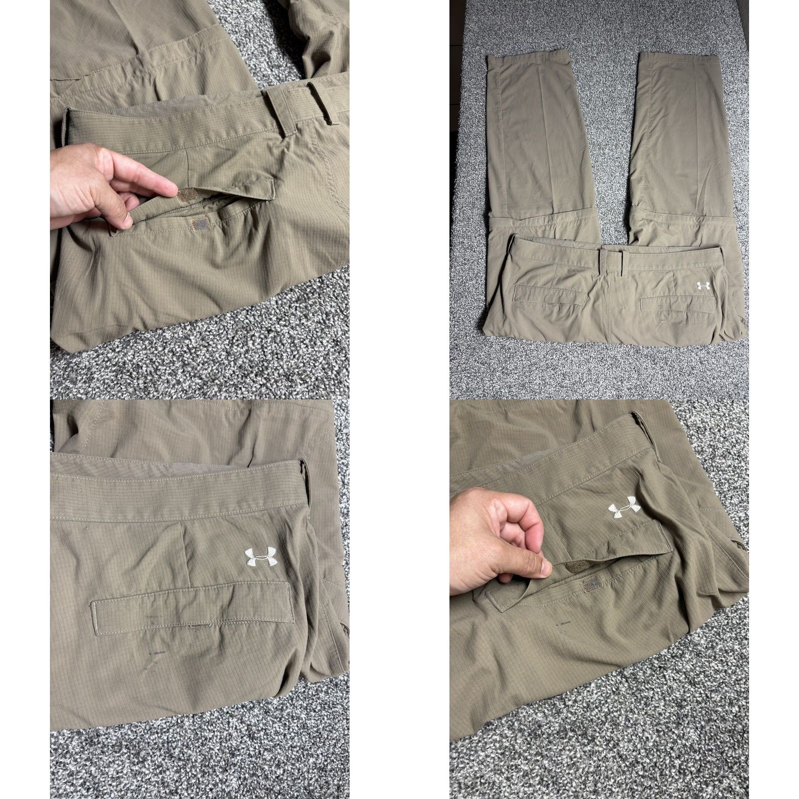 Under Armour Under Armour Ripstop Pants Mens 42x32 Beige Cargo Convertible Hooded? No. Size US 42 / EU 58 - 9 Thumbnail