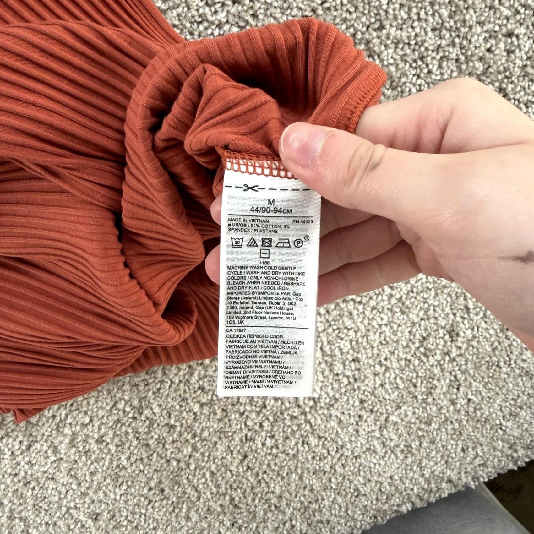 Vintage Ribbed Tank Dress Womens Medium Orange Sleeveless Button Front Long Maxi Knit Size M / US 6-8 / IT 42-44 - 5 Thumbnail