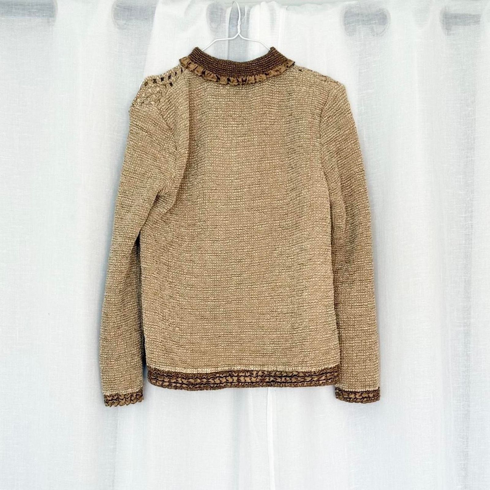 Vintage ⋆ ˚｡⋆୨୧˚ y2k crochet knit cardigan top boho western ˚୨୧⋆｡˚ ⋆ Size L / US 10 / IT 46 - 6 Thumbnail