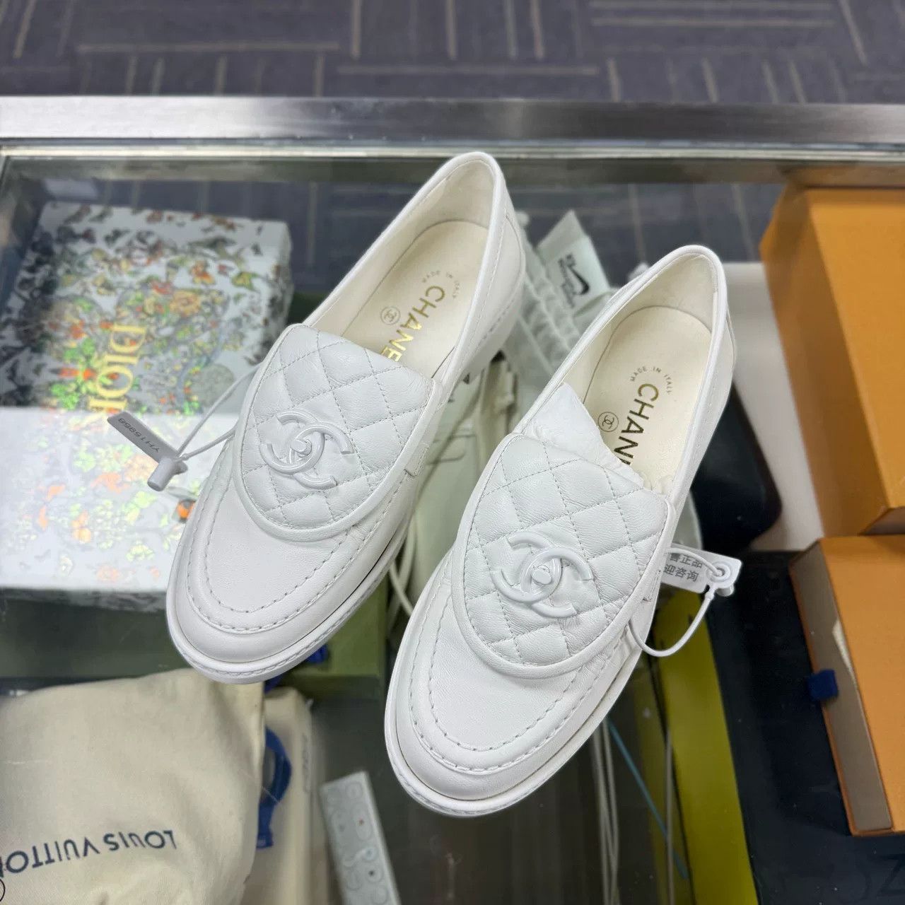 Chanel Chanel White Logo Buckle Loafers Size US 5 / IT 35 - 1 Thumbnail