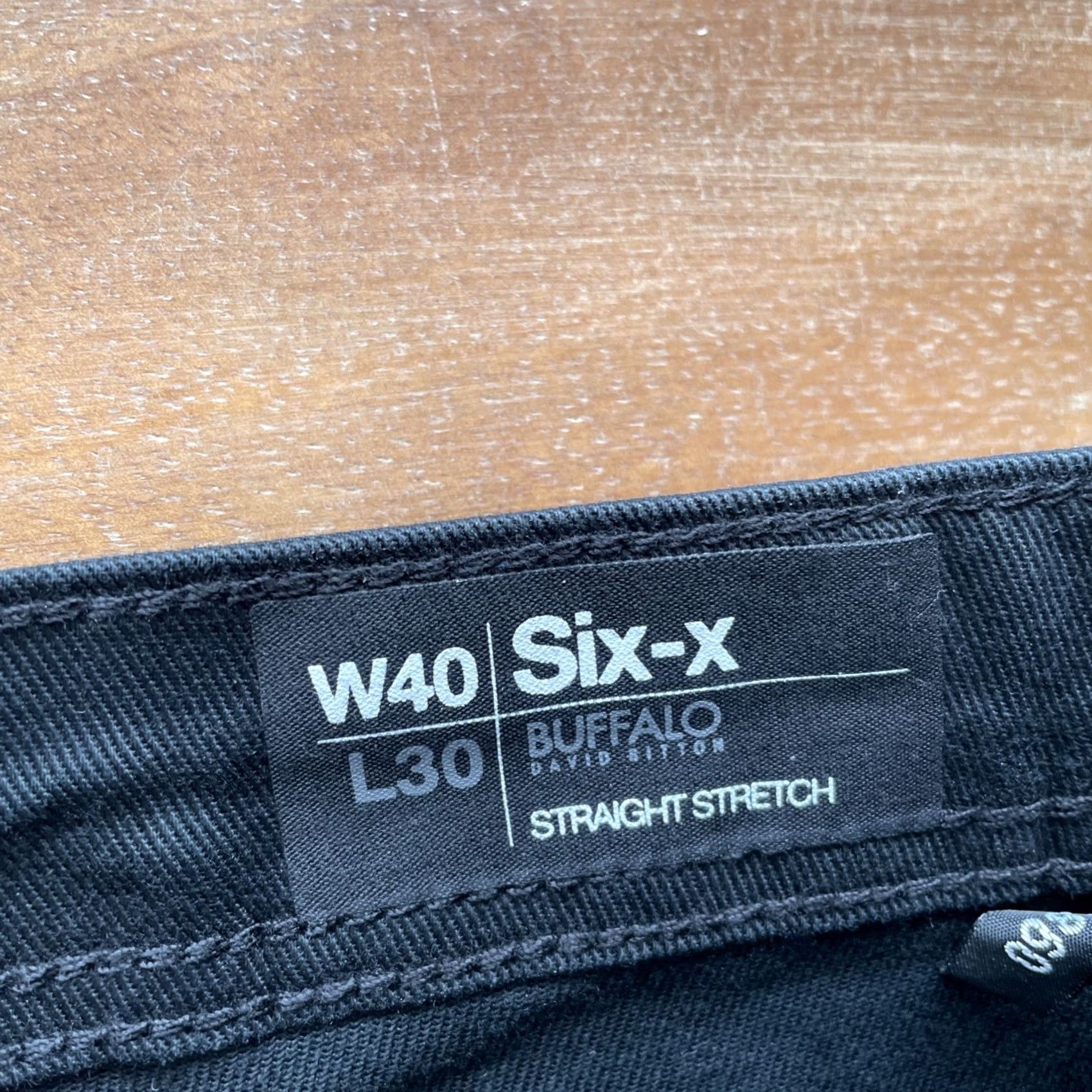 Buffalo David Bitton Buffalo David Bitton Jeans Mens 40x30 Six-X Black Straight Stretch Denim Size US 40 / EU 56 - 3 Thumbnail
