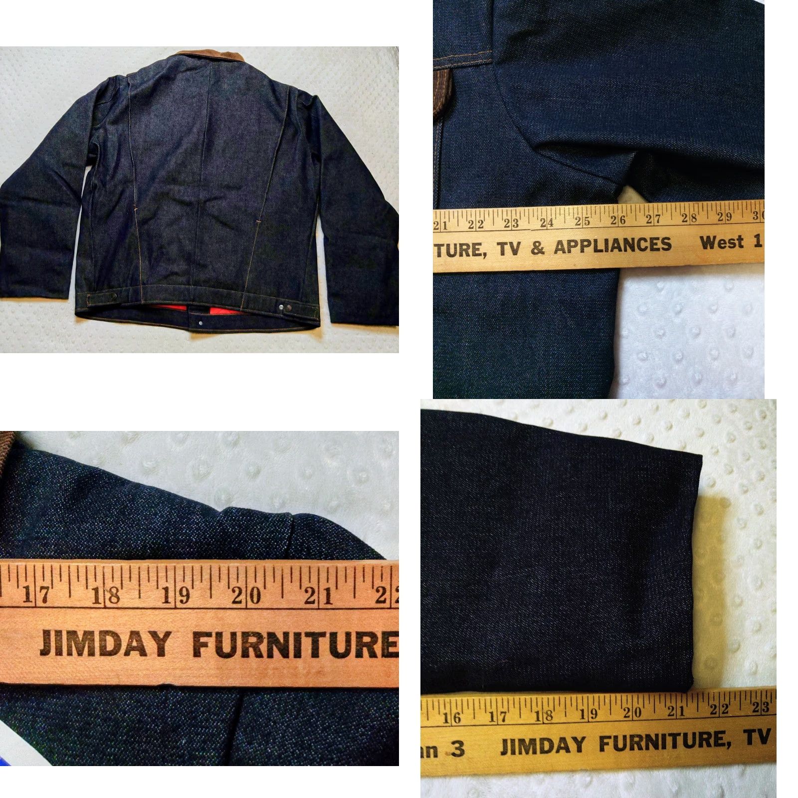 Imperial VINTAGE Key Imperial 46L Denim Trucker Jacket Blue Red Quilt Lined Work Wear XL Jacket Mens Size US 36 / EU 52 - 9 Thumbnail