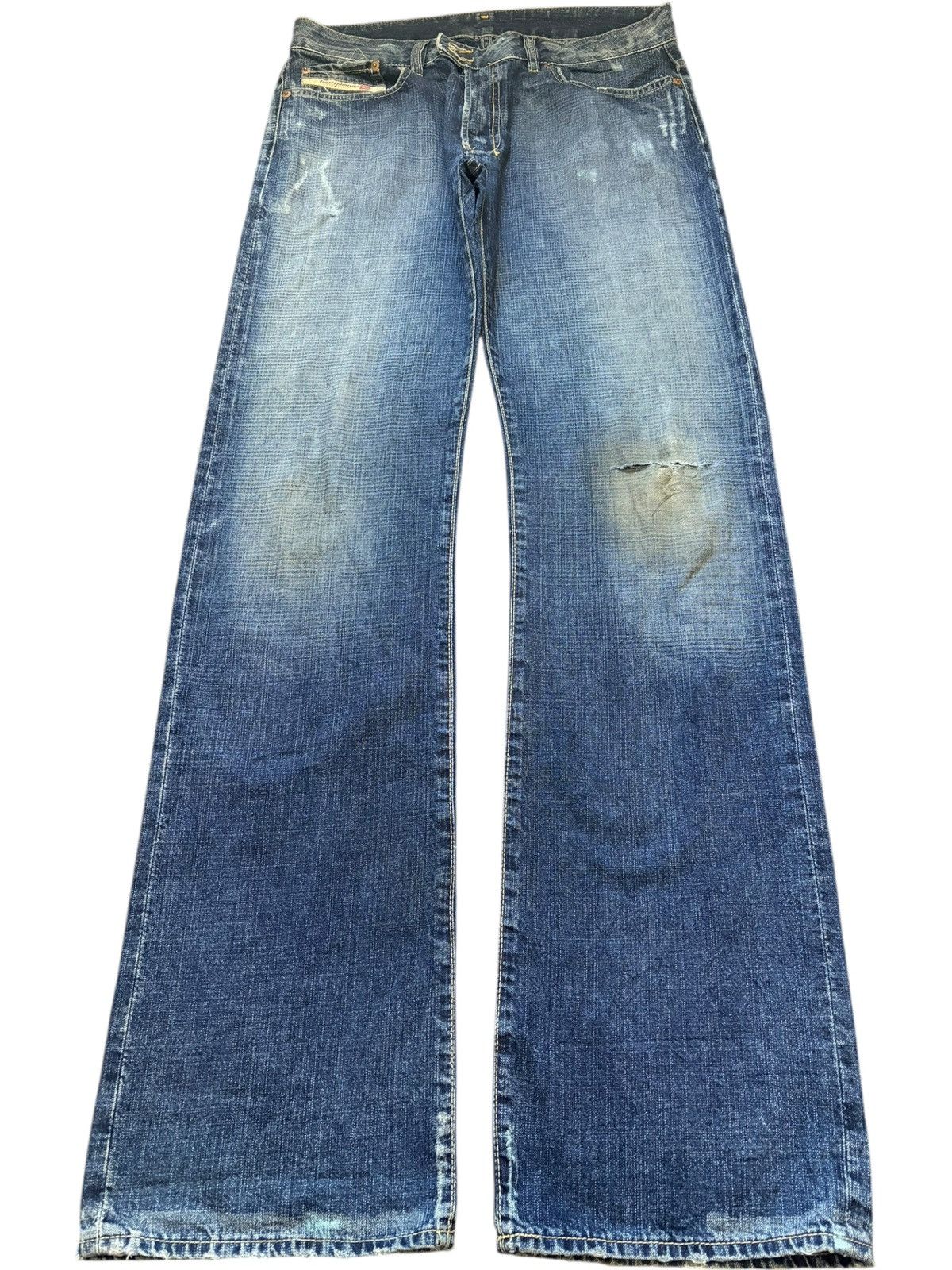 Diesel Vintage Italy Diesel Blue Wash Distressed Baggy Jeans Size US 31 - 1 Thumbnail