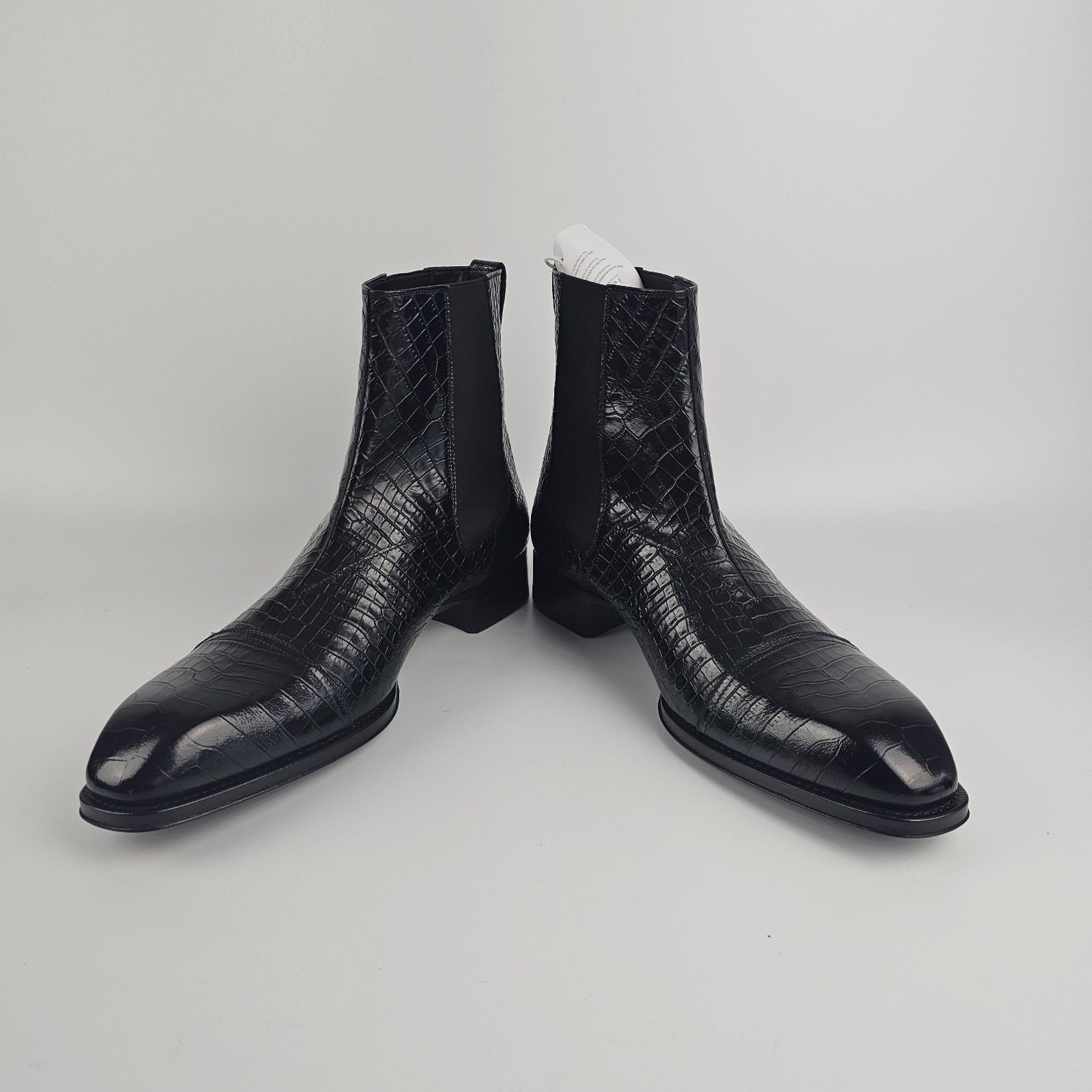 Tom Ford TOM FORD Black Embossed Leather Ankle Boots New & Authentic Size US 12 / EU 45 - 6 Thumbnail