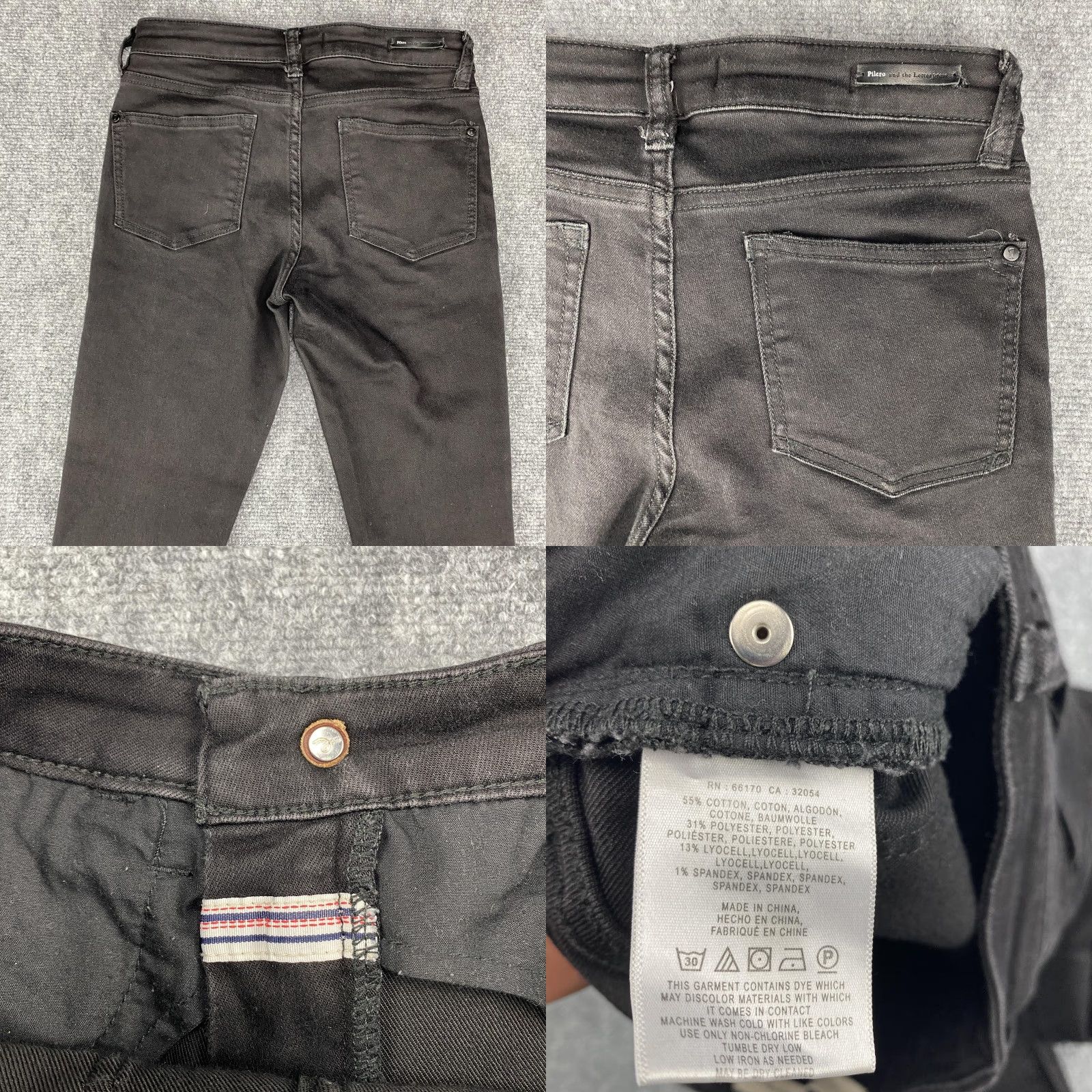 Vintage VINTAGE Pilcro and the Letterpress Jeans Womens 29 Black Skinny Ankle Side Slit Stretch Size 29" - 9 Thumbnail