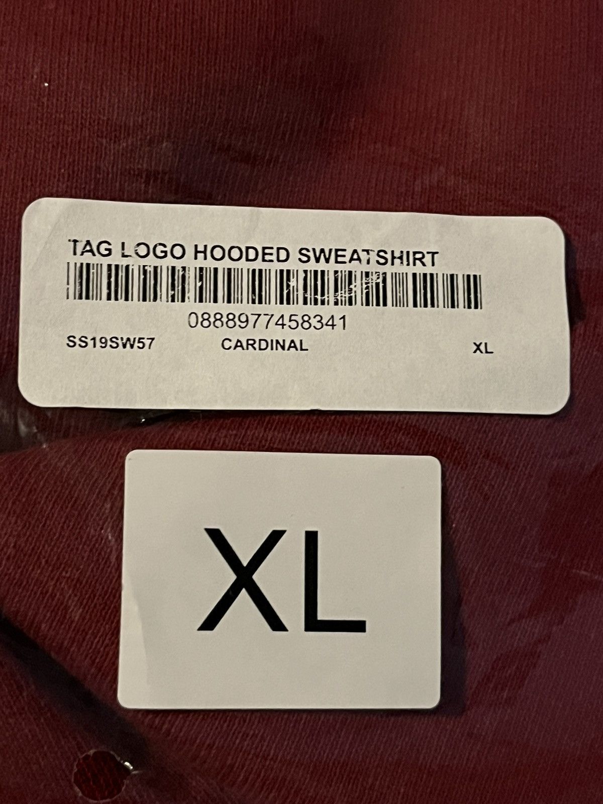 Supreme Supreme Tag Logo Pullover Hoodie Red SS19 Brand New DS Size US XL / EU 56 / 4 - 5 Thumbnail