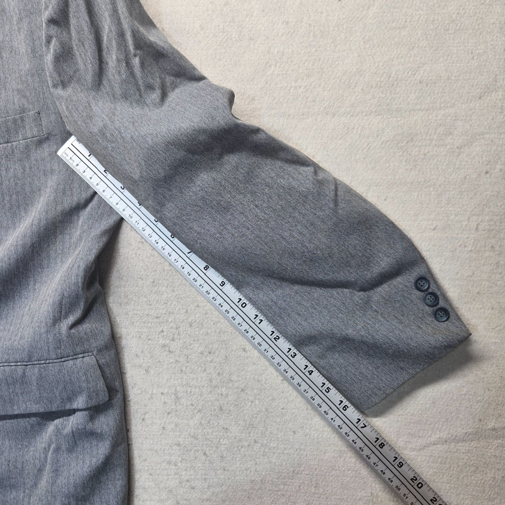 Vintage Woodmere Blazer Shirt Gray 2 Button Adult Mens Size 44 R City Classic Modern 80s 90s Designer Italian Wedding Jacket Size 44R - 6 Thumbnail