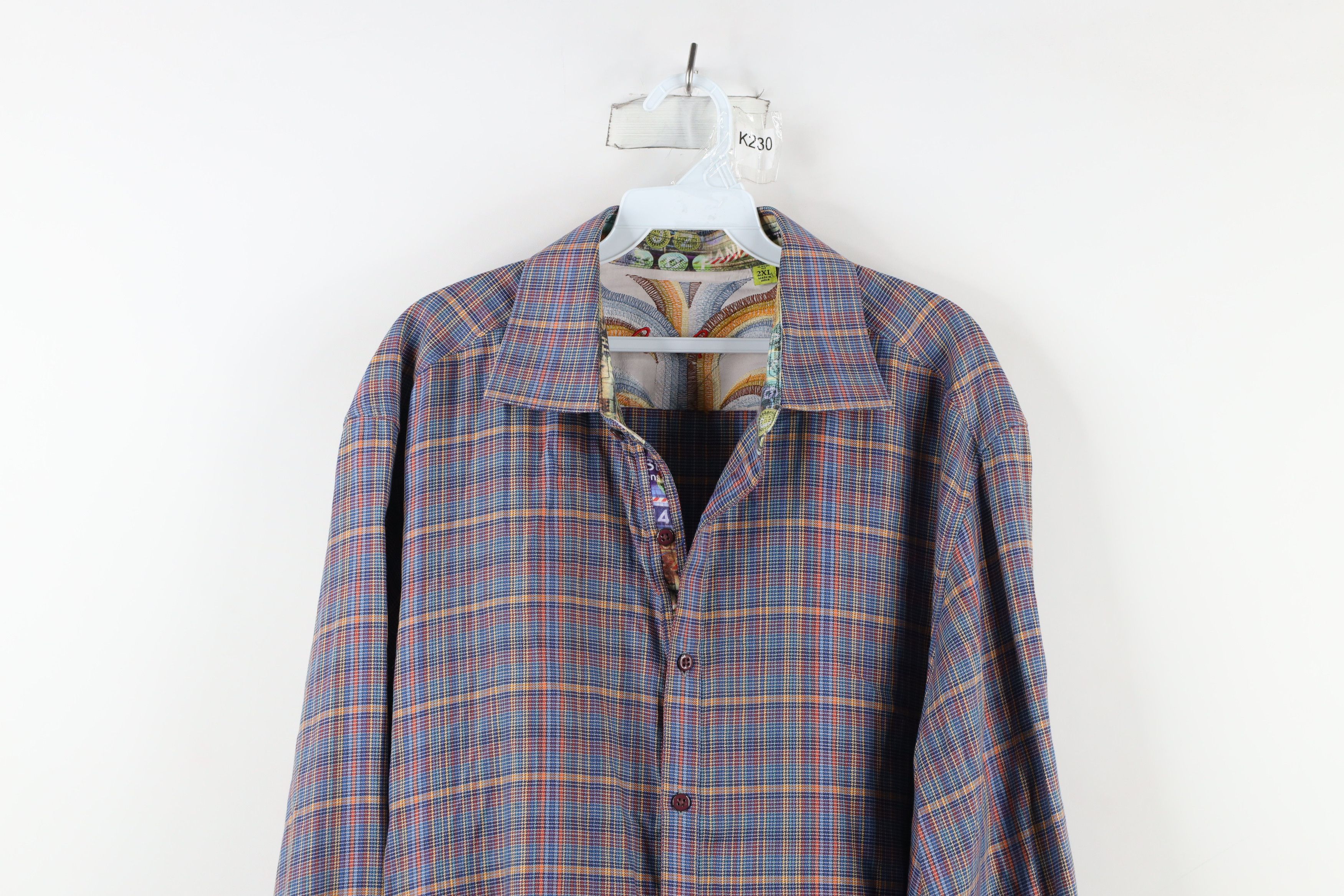 Robert Graham × Vintage Robert Graham York Flip Cuff Rainbow Collared Button Shirt Size US XXL / EU 58 / 5 - 2 Thumbnail
