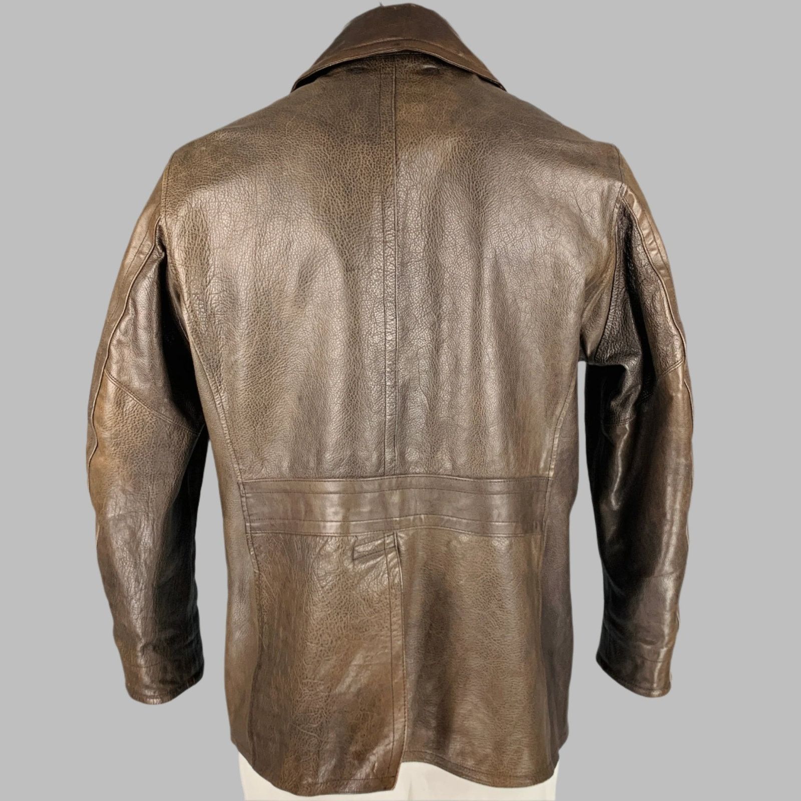 Ralph Lauren RRL by RALPH LAUREN Size XL Brown Leather Peacoat Size US XL / EU 56 / 4 - 3 Thumbnail