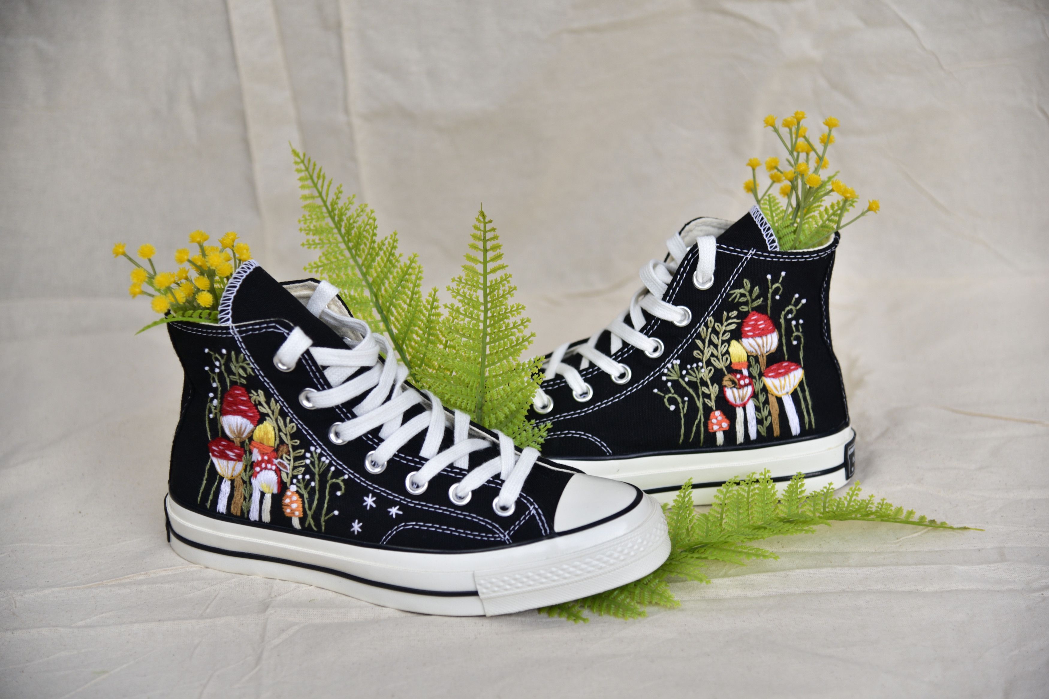 Other Converse Chuck Taylor Mushrooms Embroidered Converse Shoes Size US 8 / IT 38 - 1 Thumbnail