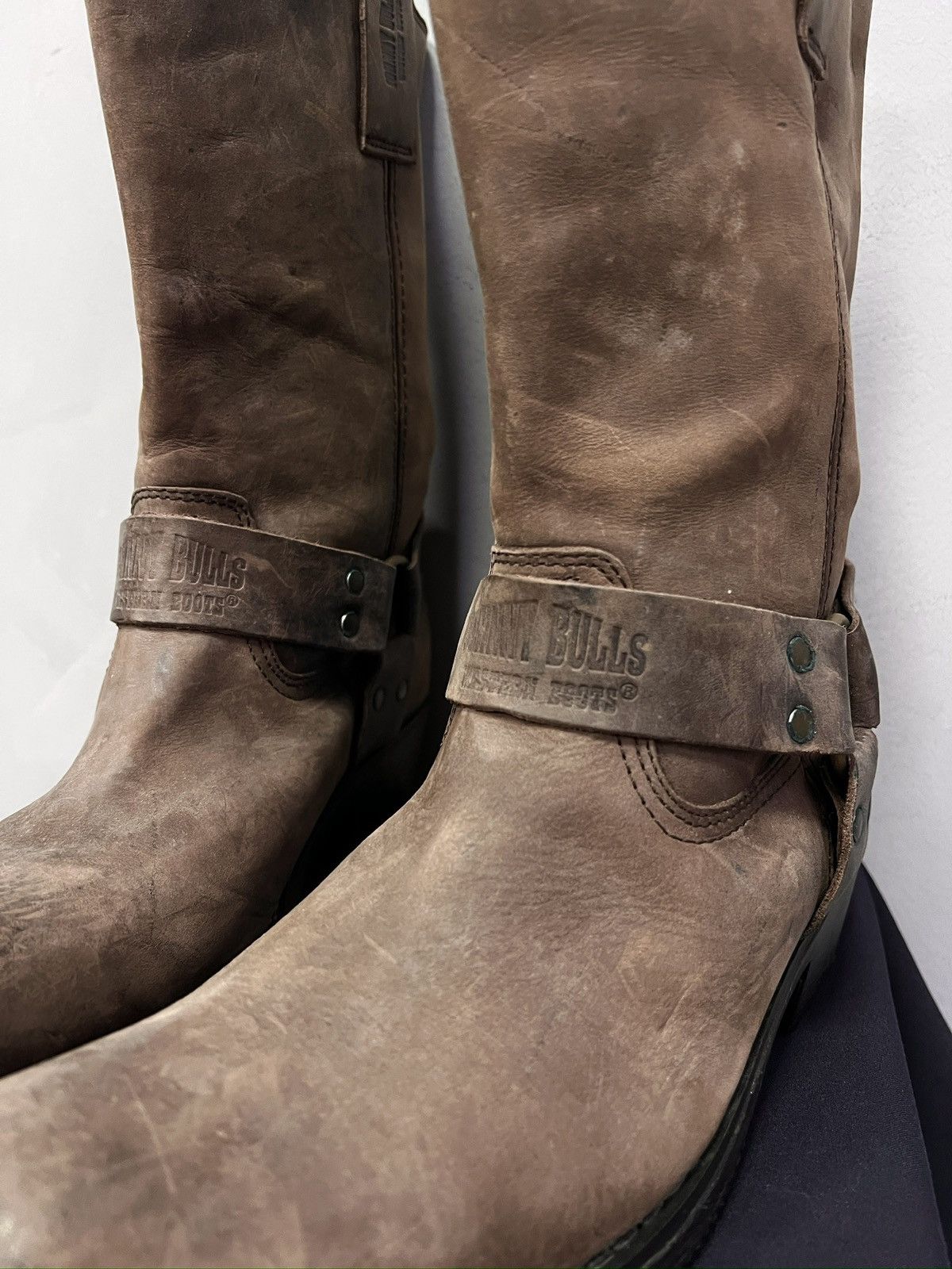 Western Rise Retro vintage guidi style leather moto boots Harley Davidson Size US 11 / EU 44 - 4 Thumbnail