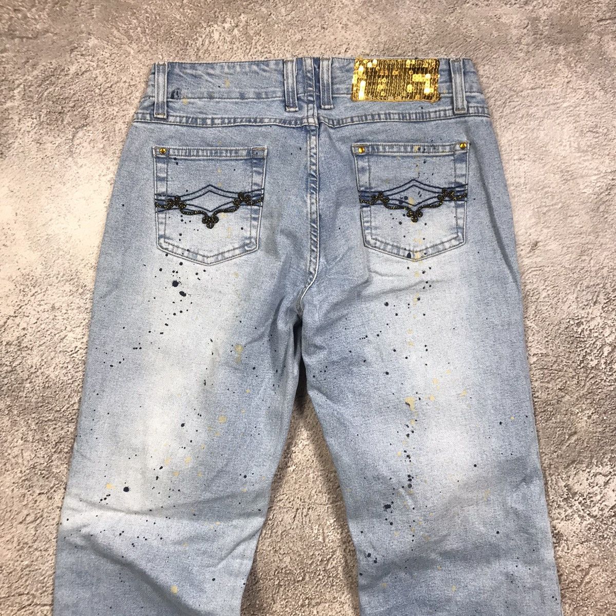 Vintage Vintage Y2K Distressed Flared Jeans Grunge Baggy 90s Logo 26 Size 26" / US 2 / IT 38 - 4 Thumbnail