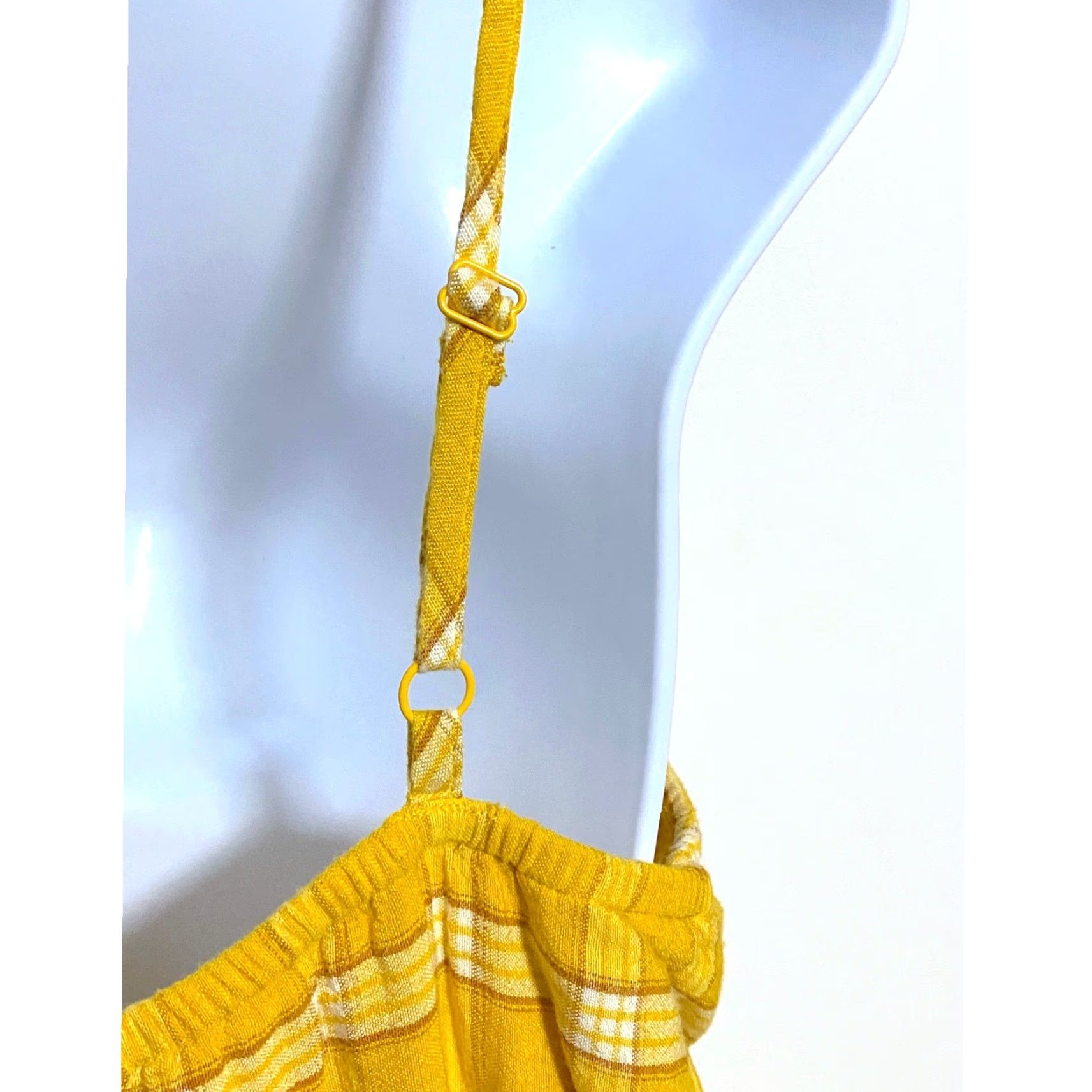 Old Navy Old Navy Yellow Plaid Cami Belted Dress M Women's Midi Sleeveless Sundress Spring Summer Casual Size M / US 6-8 / IT 42-44 - 6 Thumbnail