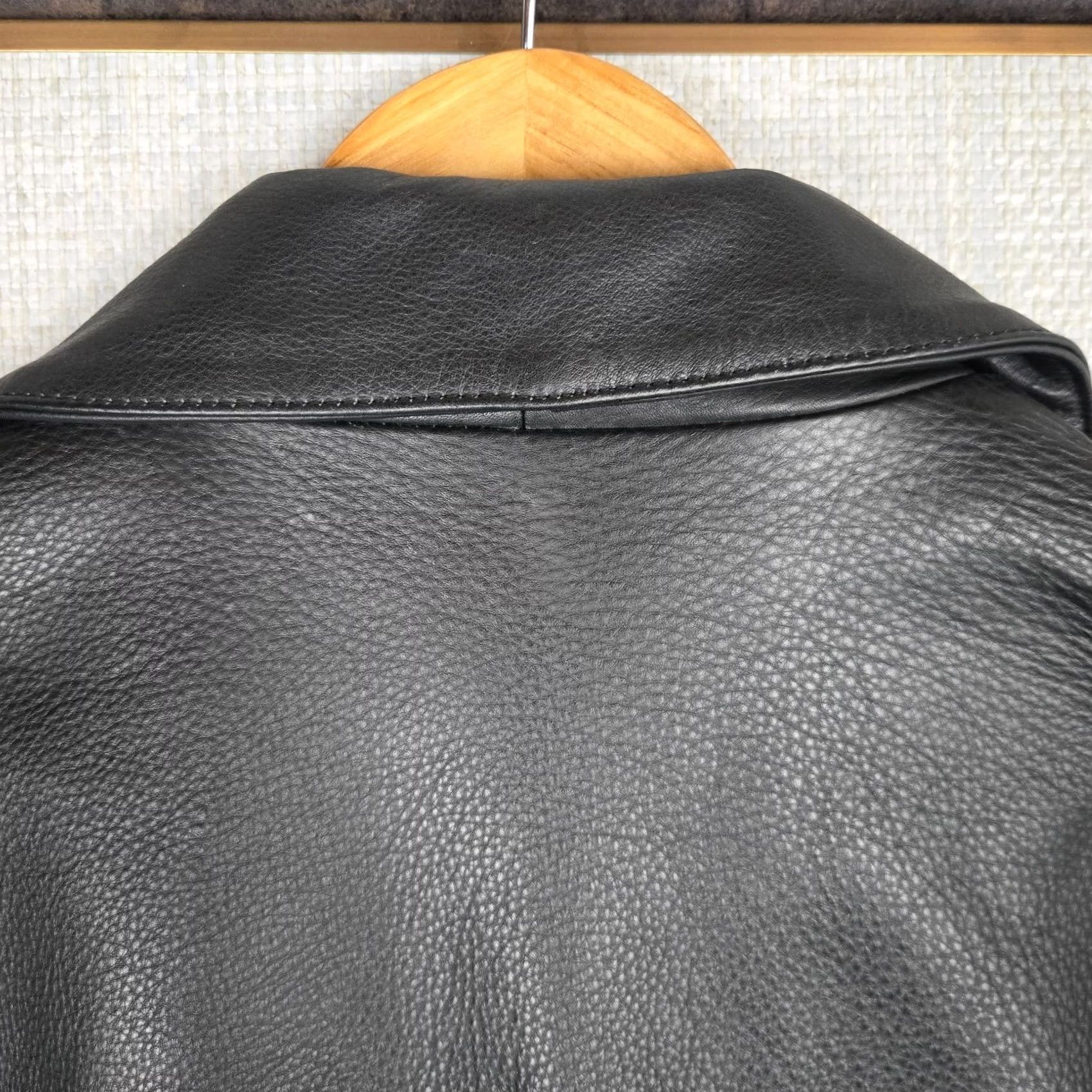 Kenneth Cole Kenneth Cole Reaction Men's Leather Jacket Medium Notch Lapel Button Front Insulated Black Coat/Jacket Size US M / EU 48-50 / 2 - 6 Thumbnail
