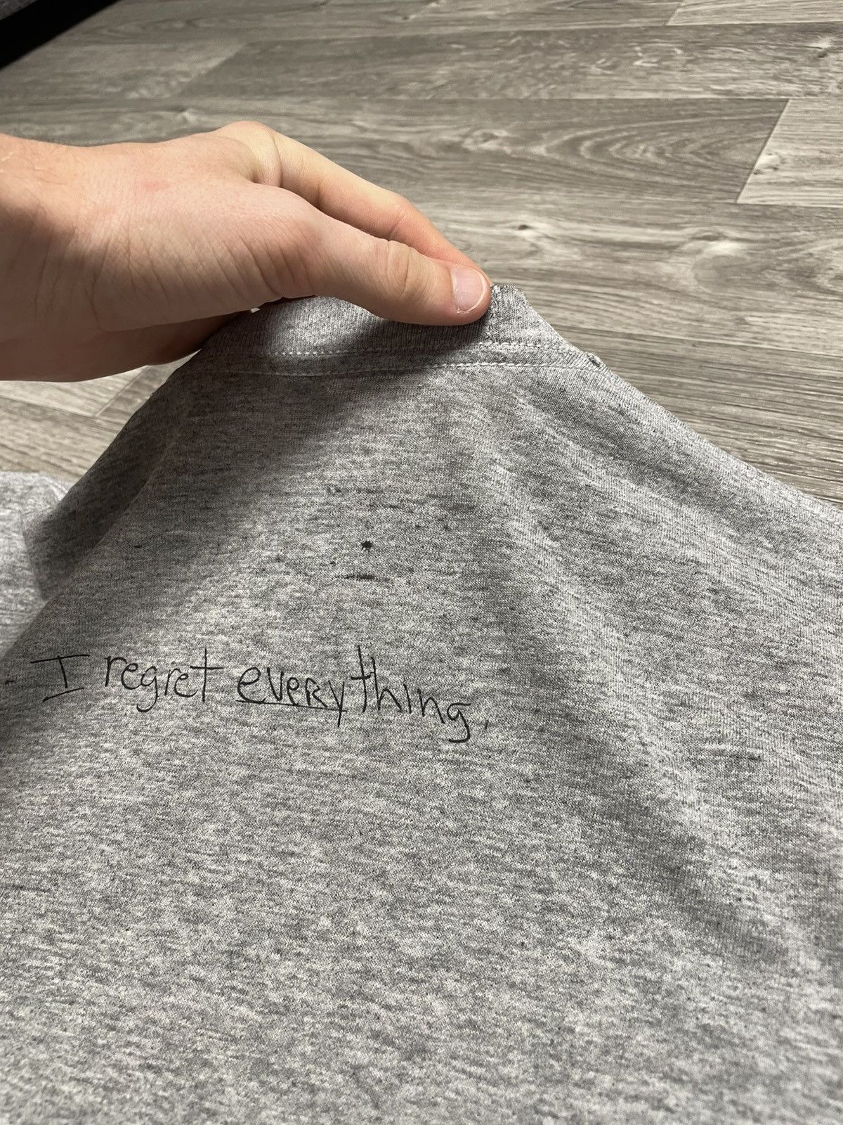 Supreme Supreme x Mike Hill Regretter Grey T-Shirt SS17 Size US M / EU 48-50 / 2 - 20 Thumbnail