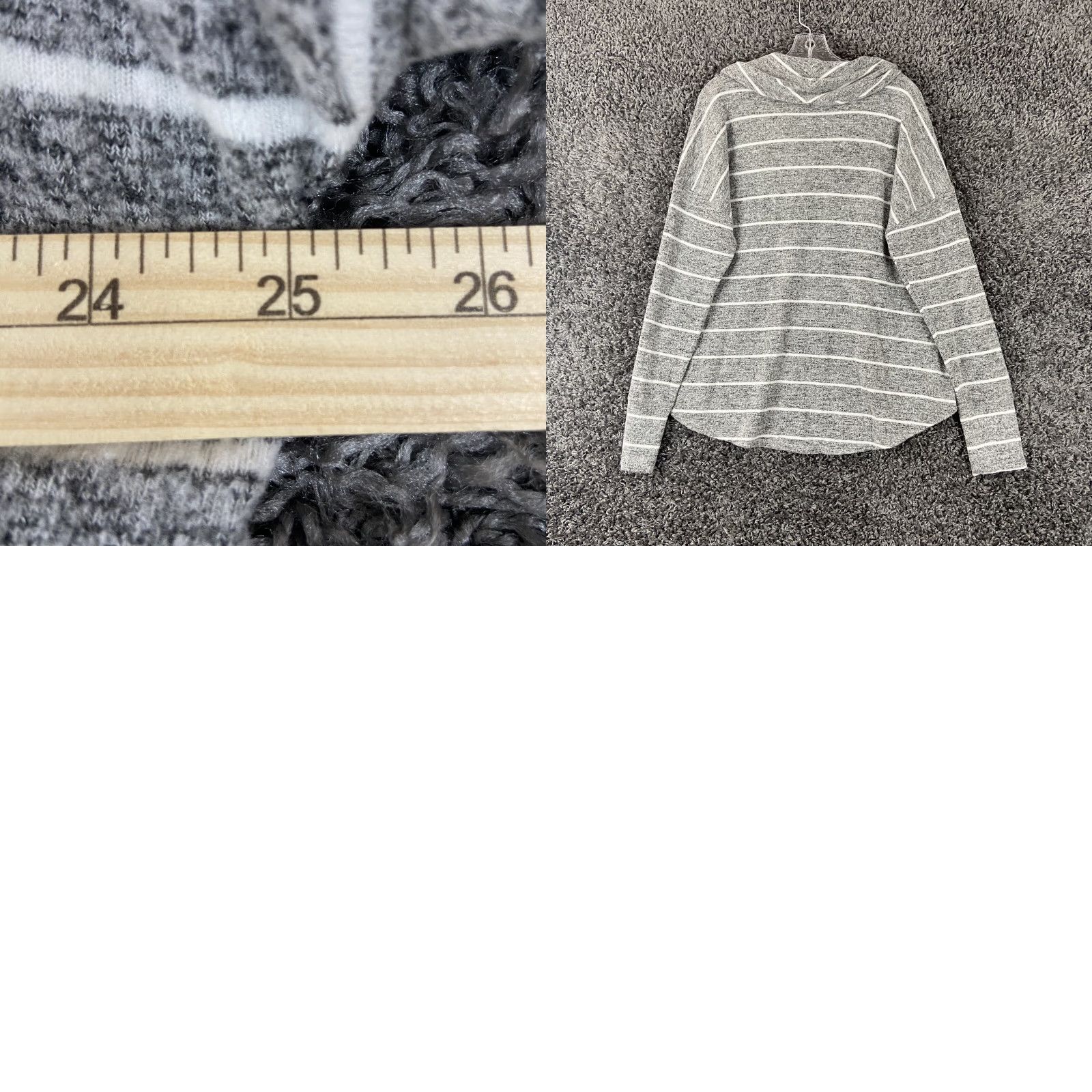 Lucky Brand LUCKY BRAND Blouse Women Gray White Striped Long Sleeve XL Regular Size Adult Women Size XL / US 12-14 / IT 48-50 - 8 Thumbnail