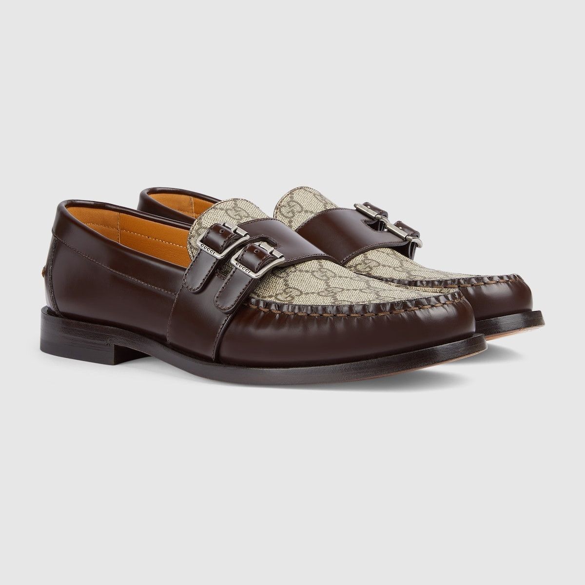 Gucci o1s1wg110125 Buckle Loafers With GG in Dark Brown Size US 12.5 / EU 45-46 - 2 Thumbnail