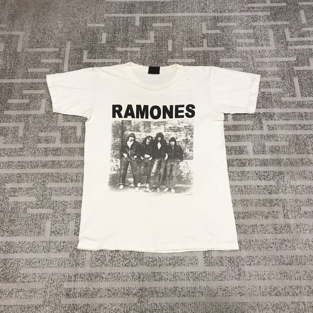image of Band Tees x Vintage Y2K Band Tee Ramones 1999 Tee in White, Men's (Size Small)