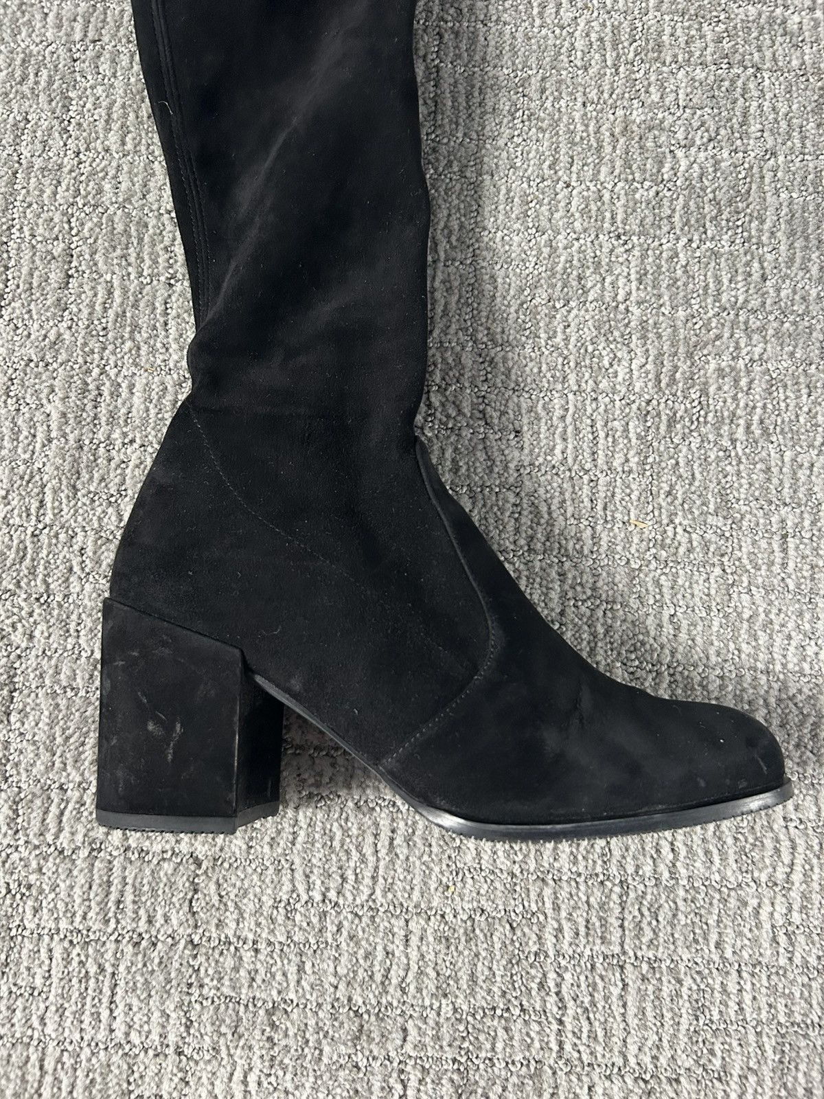 Stuart Weitzman Stuart Weitzman Black Suede Over-The-Knee Tieland Boots Size US 7.5 / IT 37.5 - 5 Thumbnail